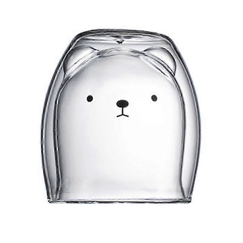 لطيف أكواب الدب الشاي فناجين القهوة الحليب زوجين مزدوجة الجدار الزجاج أكواب هدايا عيد ميلاد جديد