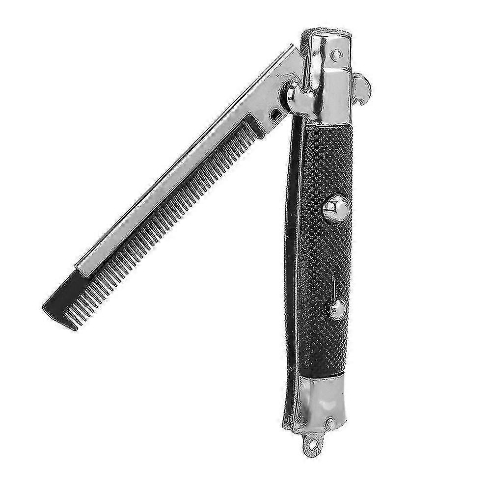 Foldable Pocket Comb for Men: Automatic Push Button, Ideal for Hair or Beard