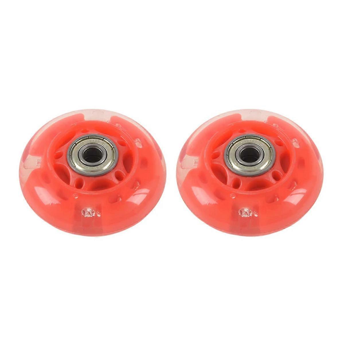Inline Skate Wheels, 64mm, Red, Faster Smoother Skating