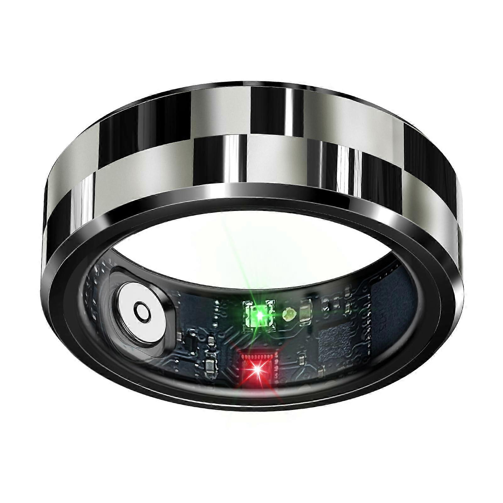 Smart Ring Health Tracker Sleep Tracking Heart Rate Steps Distance 7 Day Battery iOS Android Waterproof Black Size 10