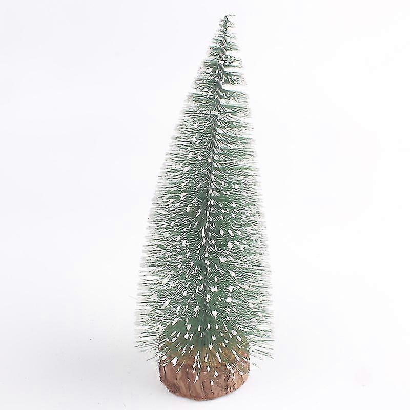 Miniature Pine Sisal Tree Set Desk Tree With Wooden Base Christmas Tree For Miniature Scene Christmas Making And Design 1 Piece Green