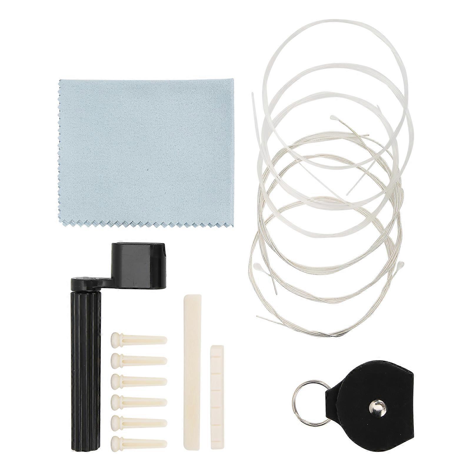 Guitar Accessories Kit with Cattle Bone Picks and Nylon Strings