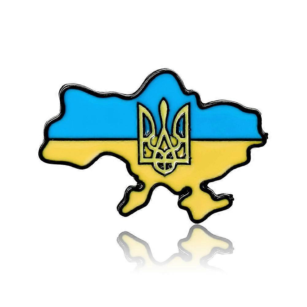 Broche en émail représentant la carte de l'Ukraine