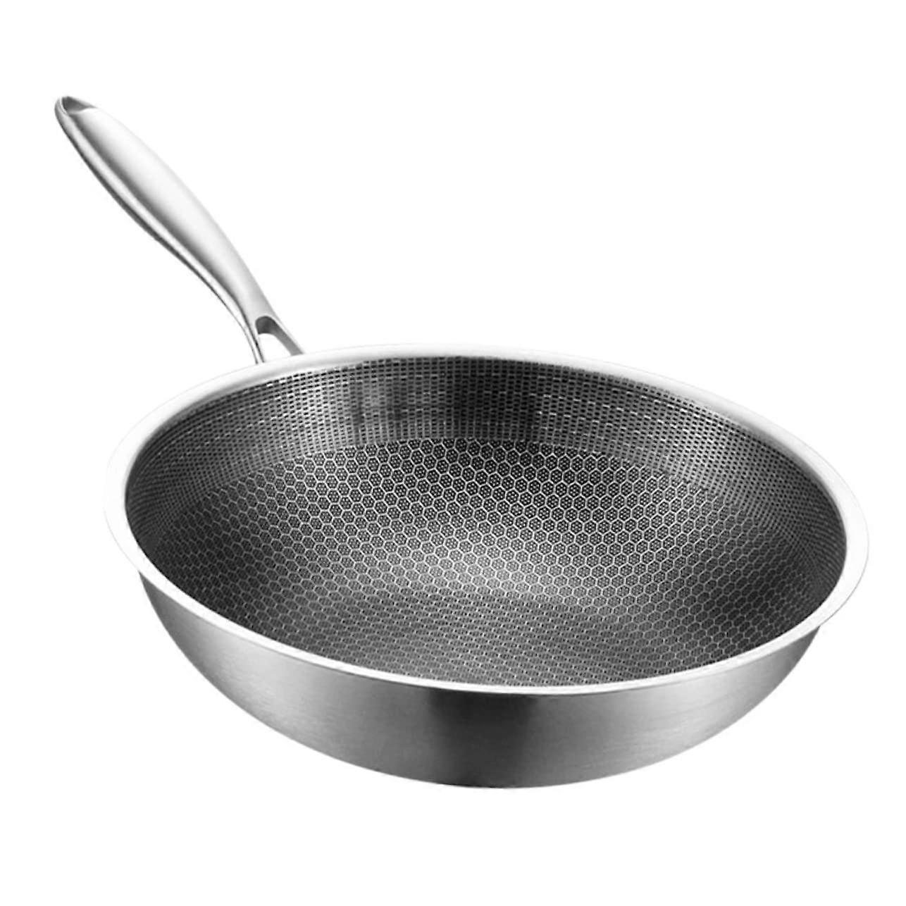 Stir Fry Honeycomb Wok Non-Stick Induction Compatible Wok Electric Stove Kitchen Accessory 30cm Durable Cooking Tool