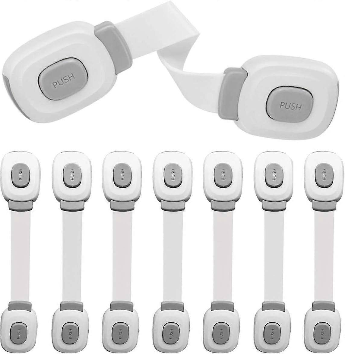 8 Pack Baby Safety Locks - Child Safety Lock, Baby Door Lock for Drawer, Door, Fridge, etc, No Tools Required - 8 Gray