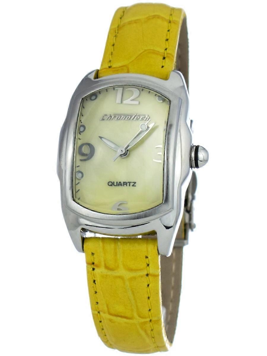 Chronotech Gul Äkta Läder CT9743L-05 Damklocka