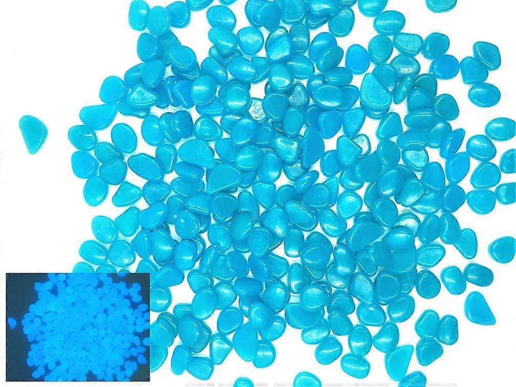Glow in The Dark Garden Pebbles Stone Walkway for Yard and Dcor (Blue 400Pcs)