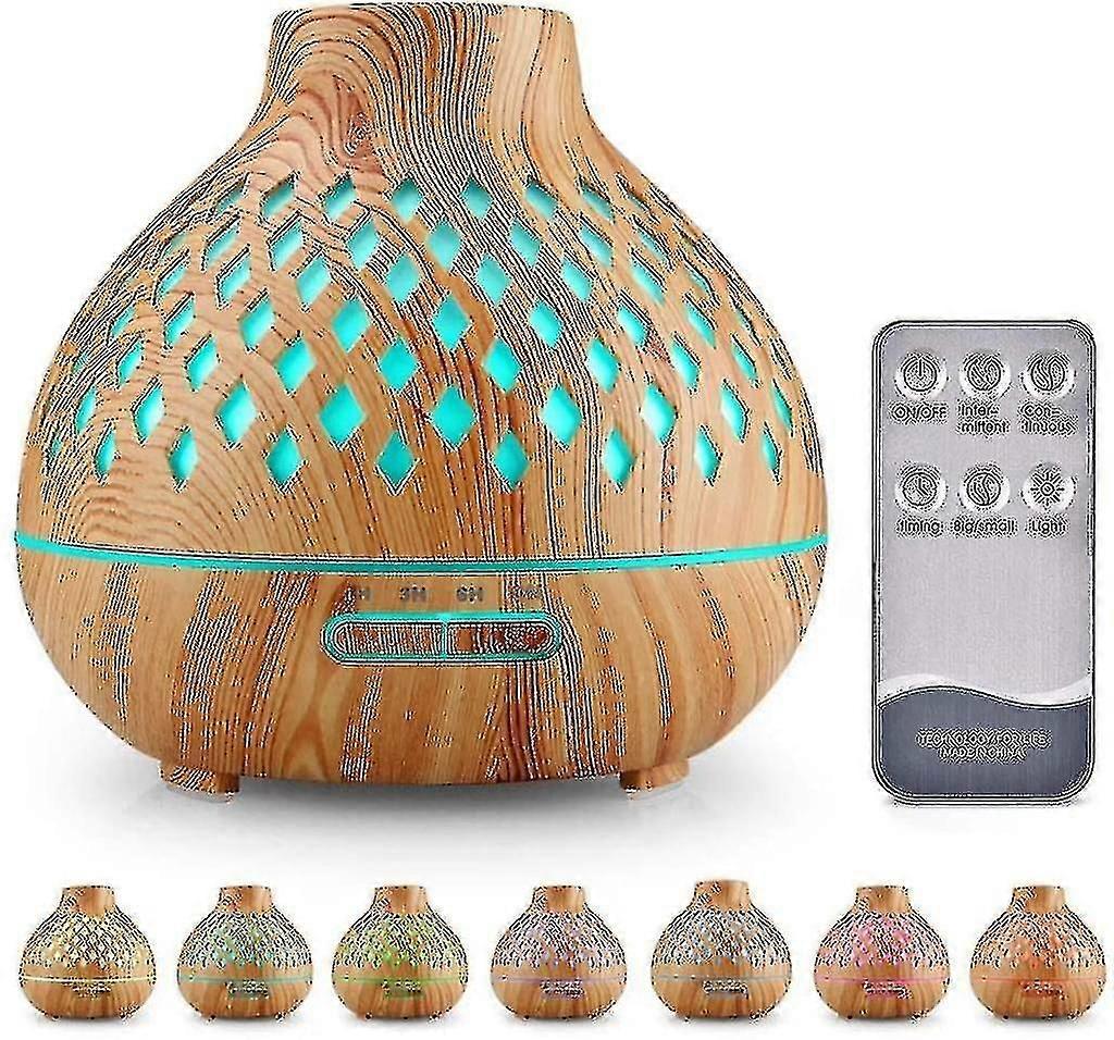 Aroma Diffusor, 400ml Luftbefeuchter, Ultraschallleistung und 7-Farben-LED