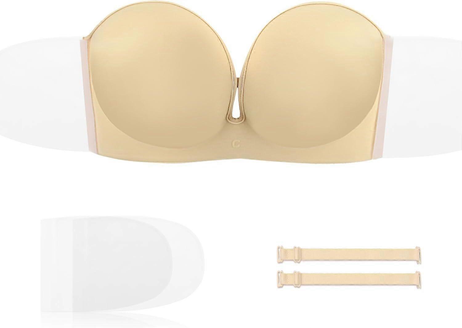 2025 Latest Model  Backless Strapless Bra for Push Up, Thick Padded Adhesive
