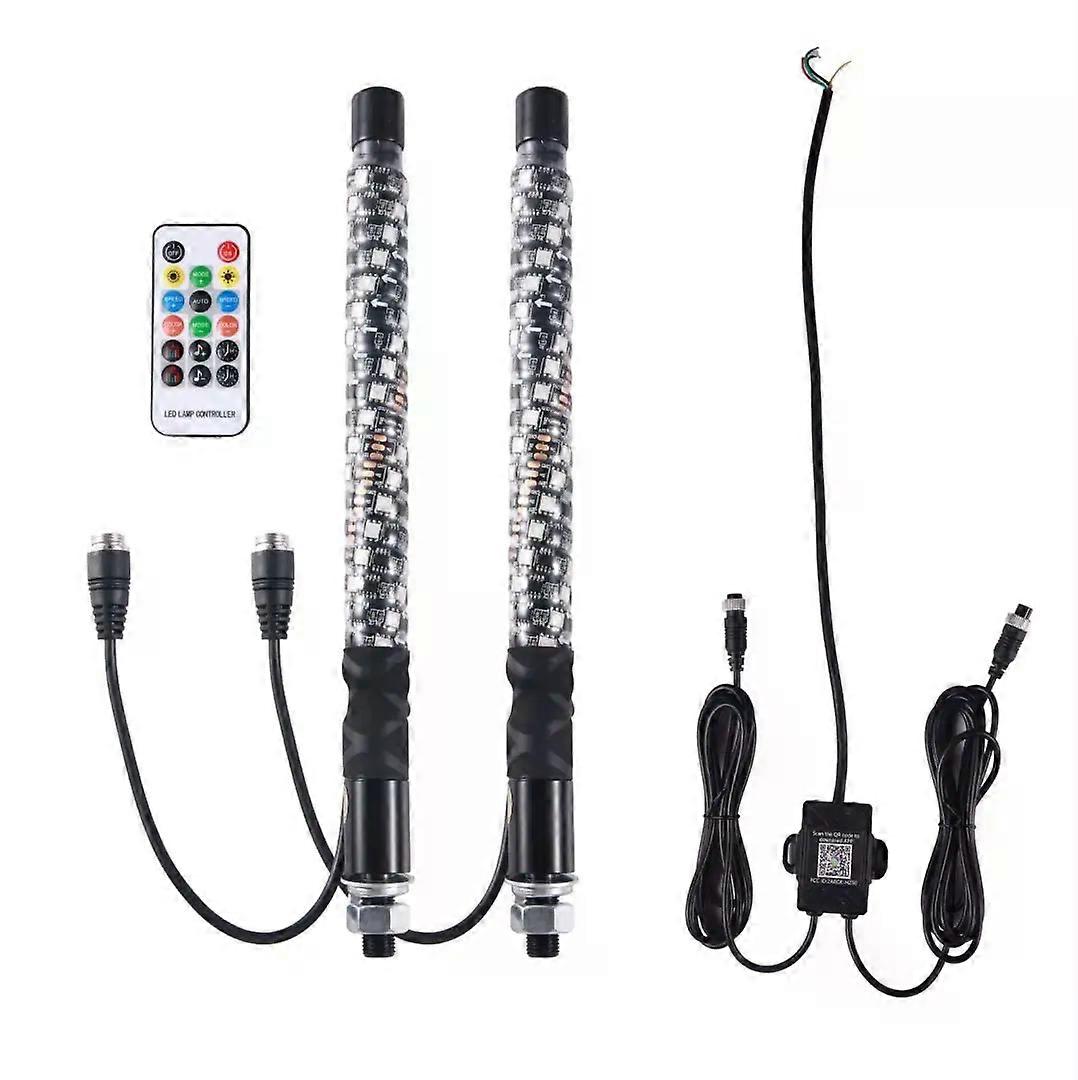 2 قطعة 1FT أضواء سوط LED ، سياط هوائي سارية العلم للتحكم عن بعد ، ل UTV ، ATV ، الطرق الوعرة ، شاحنة ، الرمل ، الكثبان الرملية ، RZR