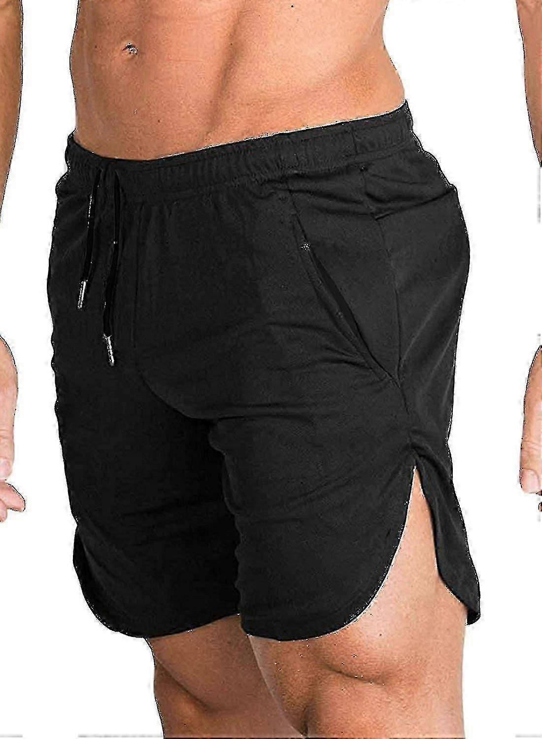Herren Solid Gym Workout Shorts Bodybuilding Running Fitted Training Jogging Short Pants