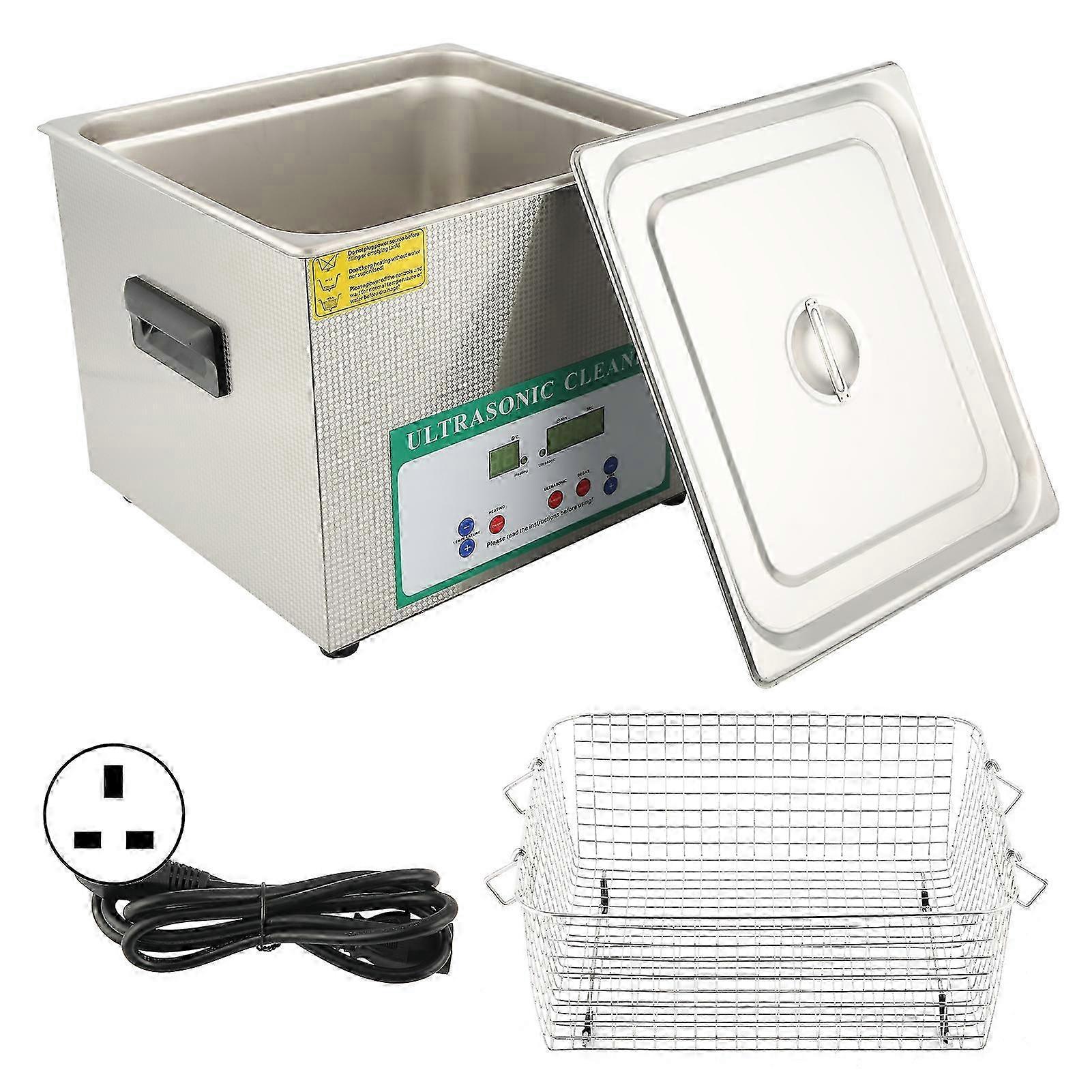 Ultrasonic Washing Machine Digital Timing Heating Cleaning Equipment Dk-615htd 15l 360wuk Plug Ac220v
