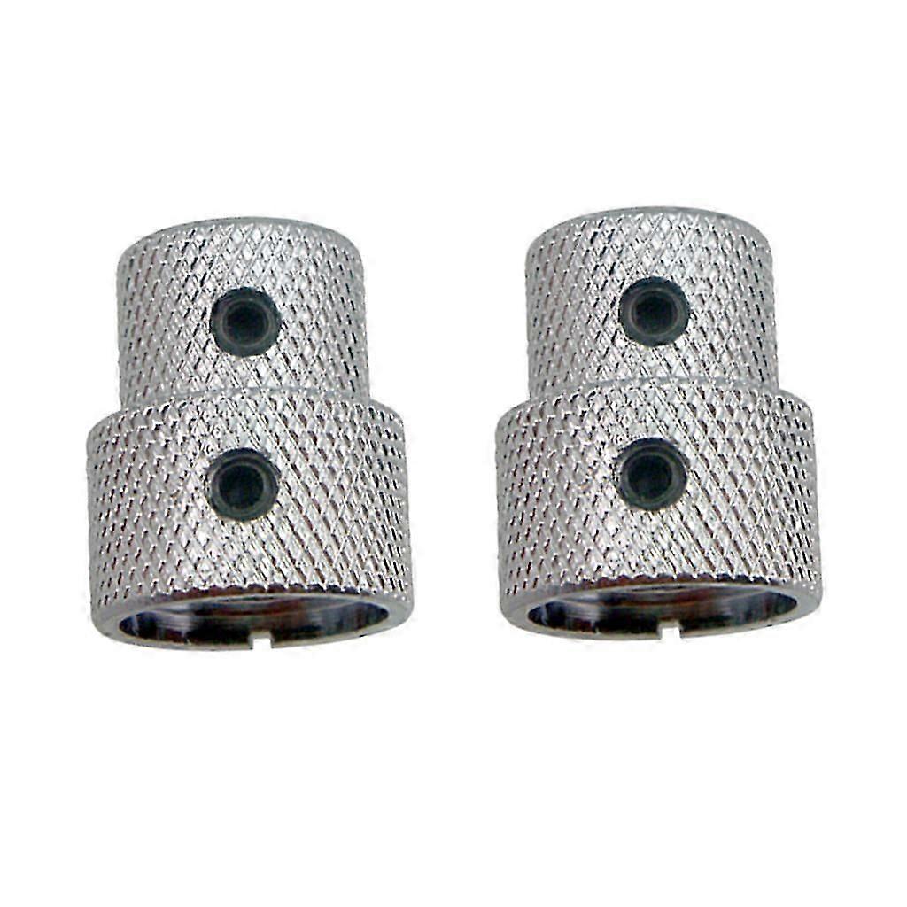 2 Electric Guitar / Bass Spare Parts Volume Control Knobs Silver