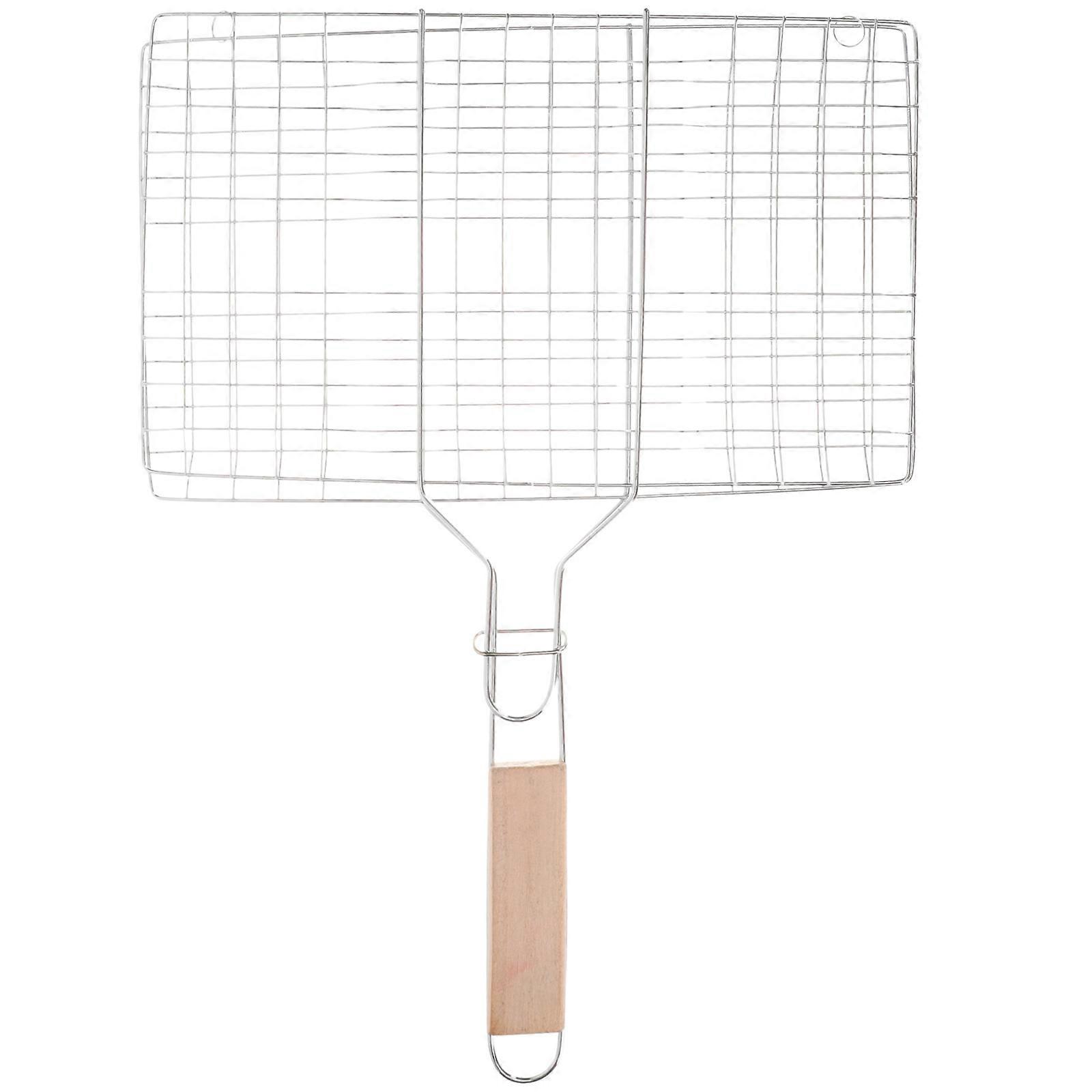 Durable Grill Basket with Long Handle for Fish, Vegetables, and Meat   Even Heat Distribution for BBQ, Camping, and Outdoor Grilling