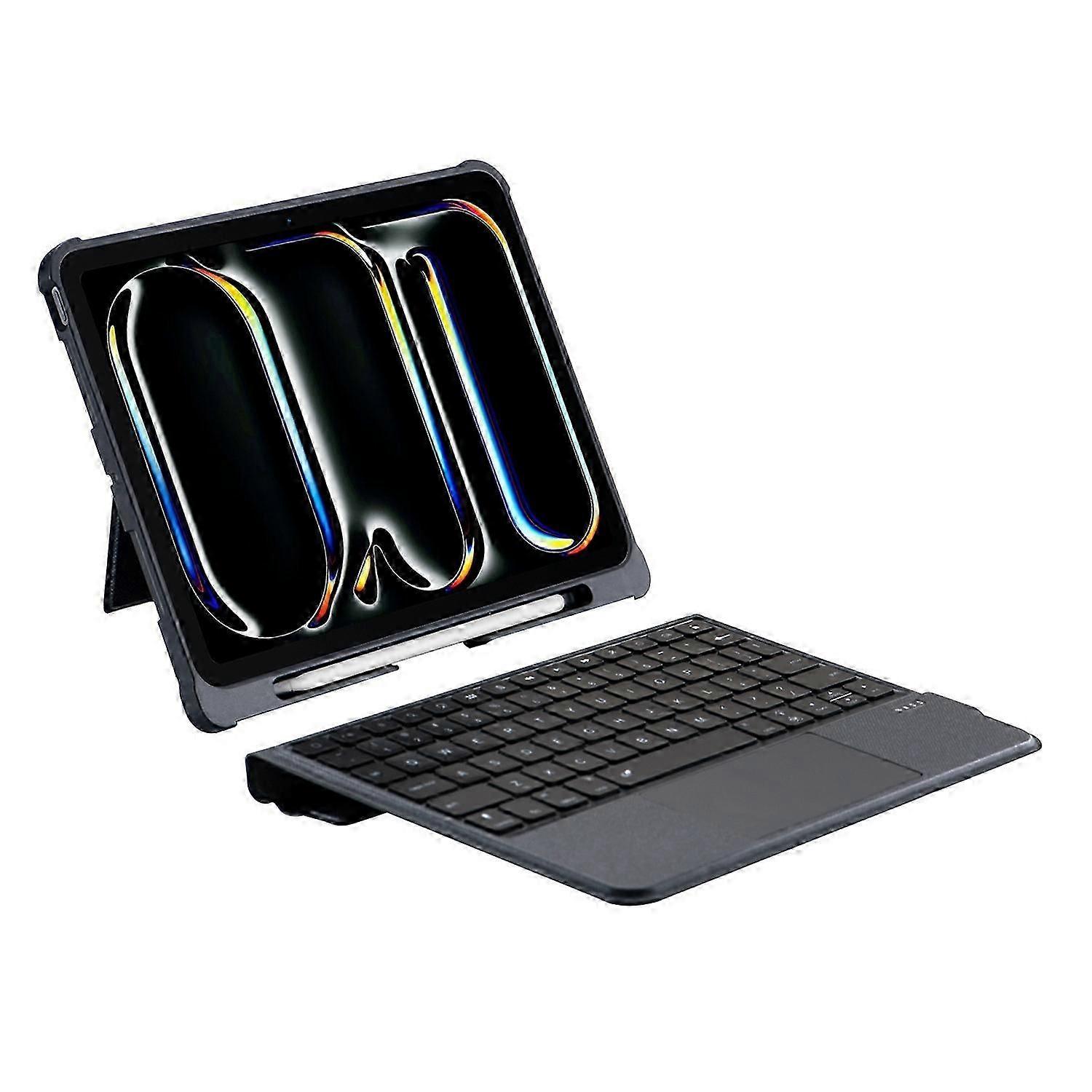 T5304D-3 For iPad Pro 11 (2024) Bluetooth Keyboard Case Leather Protective Cover Backlit Keyboard wi