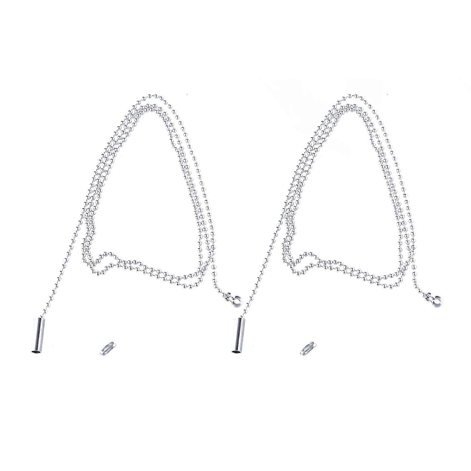2pcs Ceiling Fan Pull Chain Strong Bearing & Rustproof Beaded Extension Chains with 4 Connectors for Ceiling Fan Light