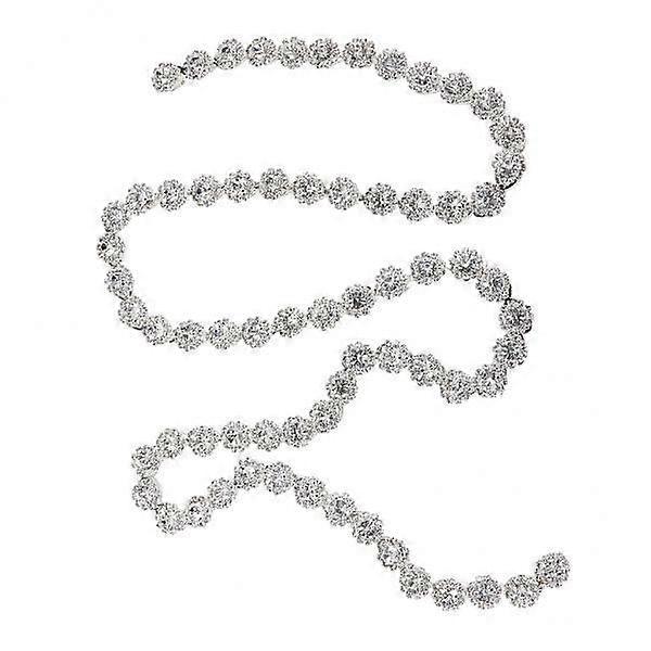 2x 1 Yard Round Flower Crystal Rhinestone Chain Sewing