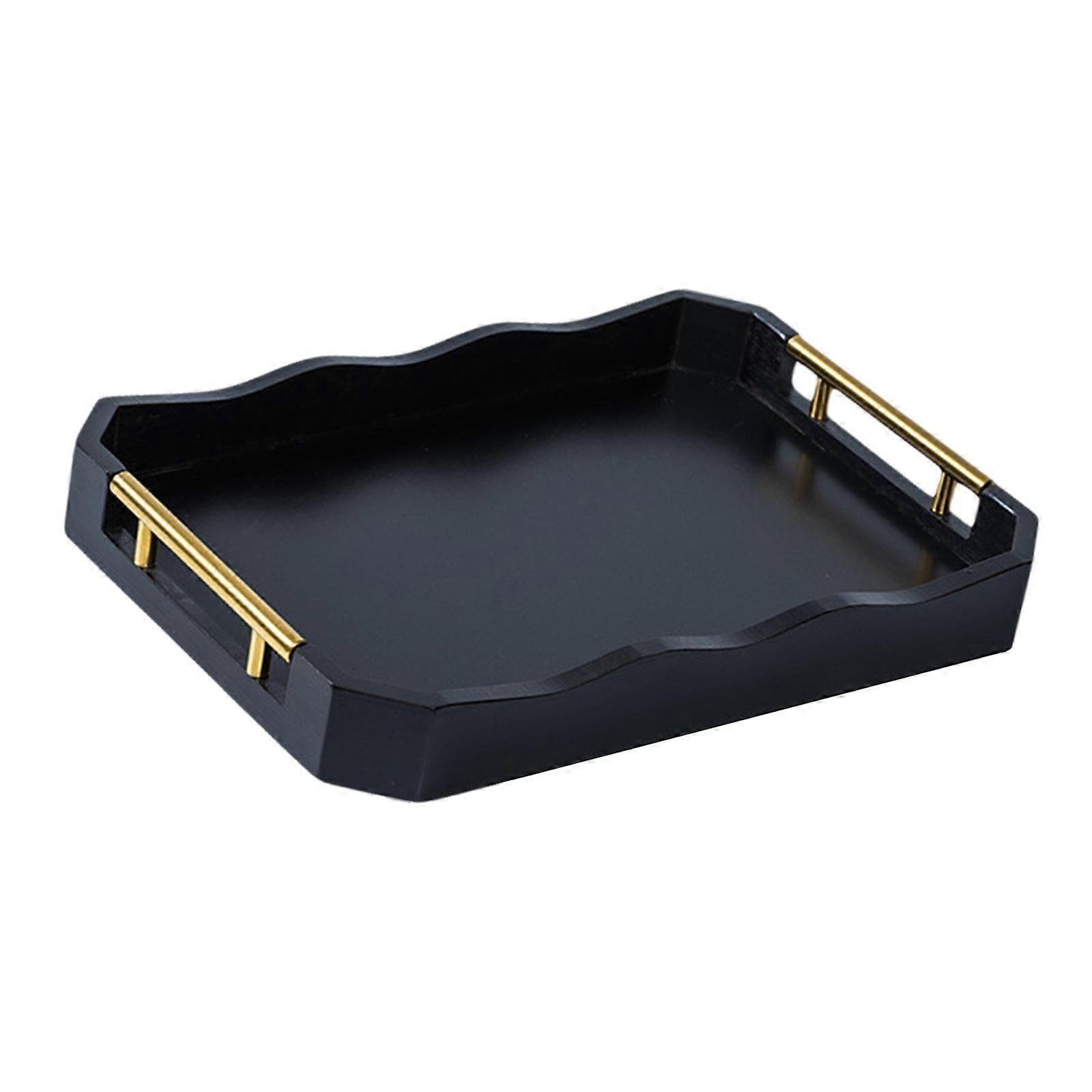 Serving Tray Metal Handle Dinner Plate Space Saving Portable Easily Install
