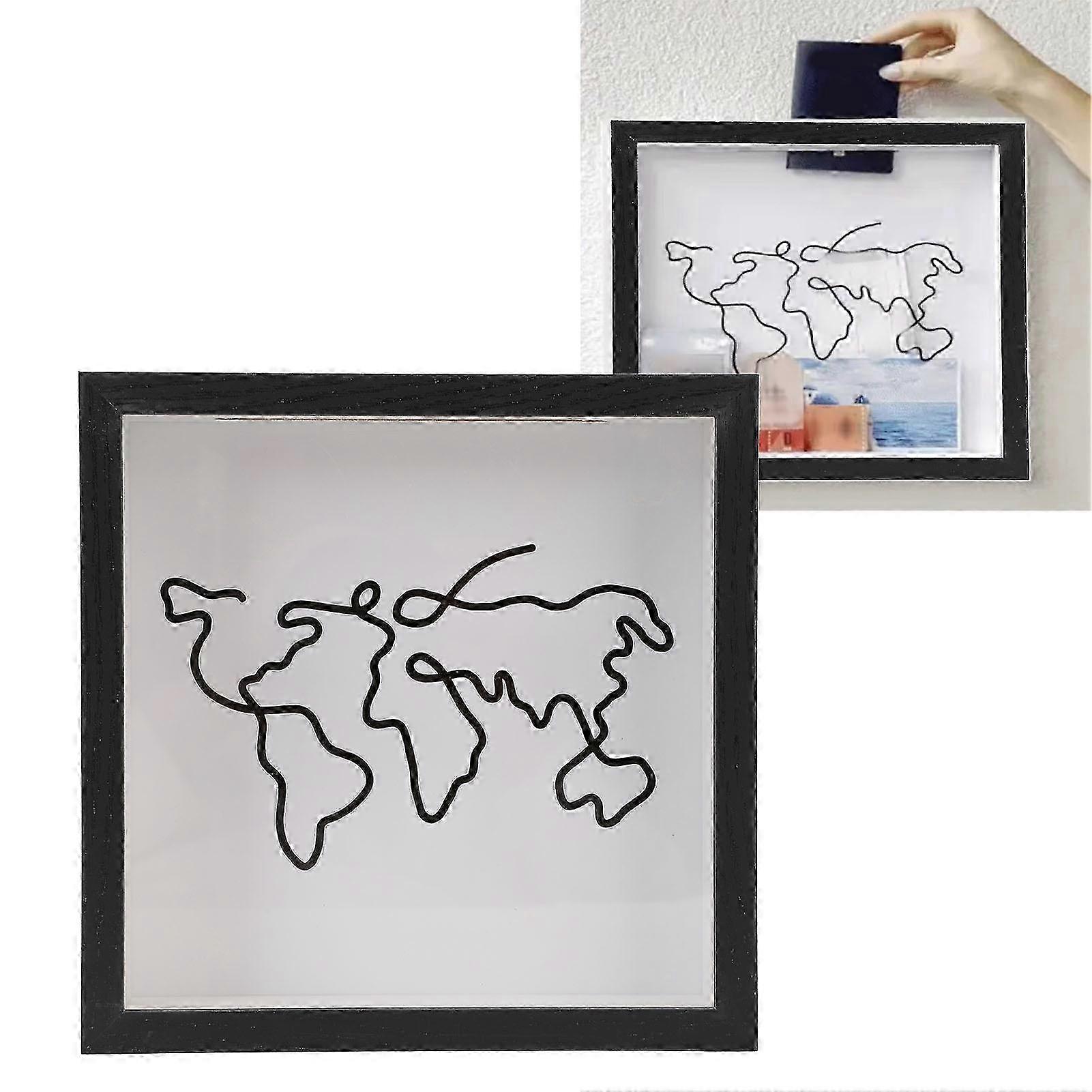 Adventure Archive Box Black Frame Tickethalter Travel Memory Storage 20x20cm