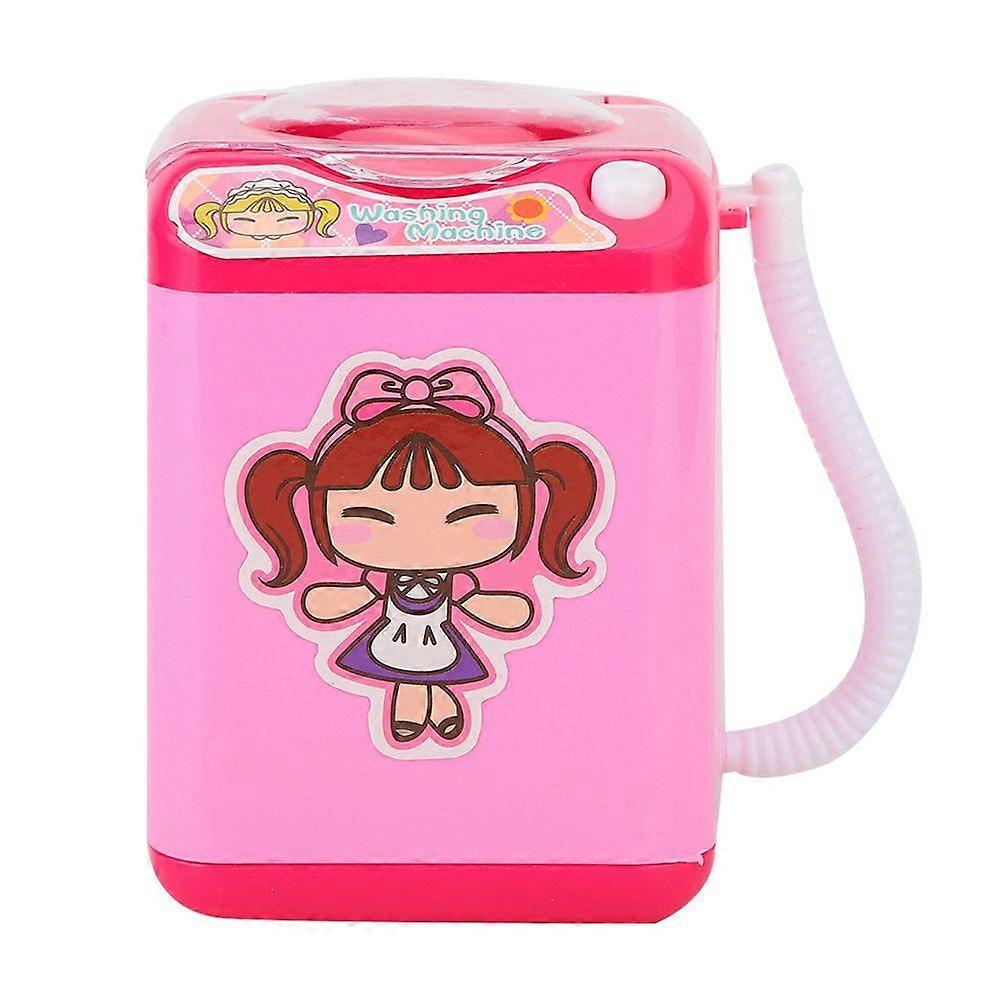 Mini Simulation Washing Machine Electric Make Up Brush Washing Machine (Pink)