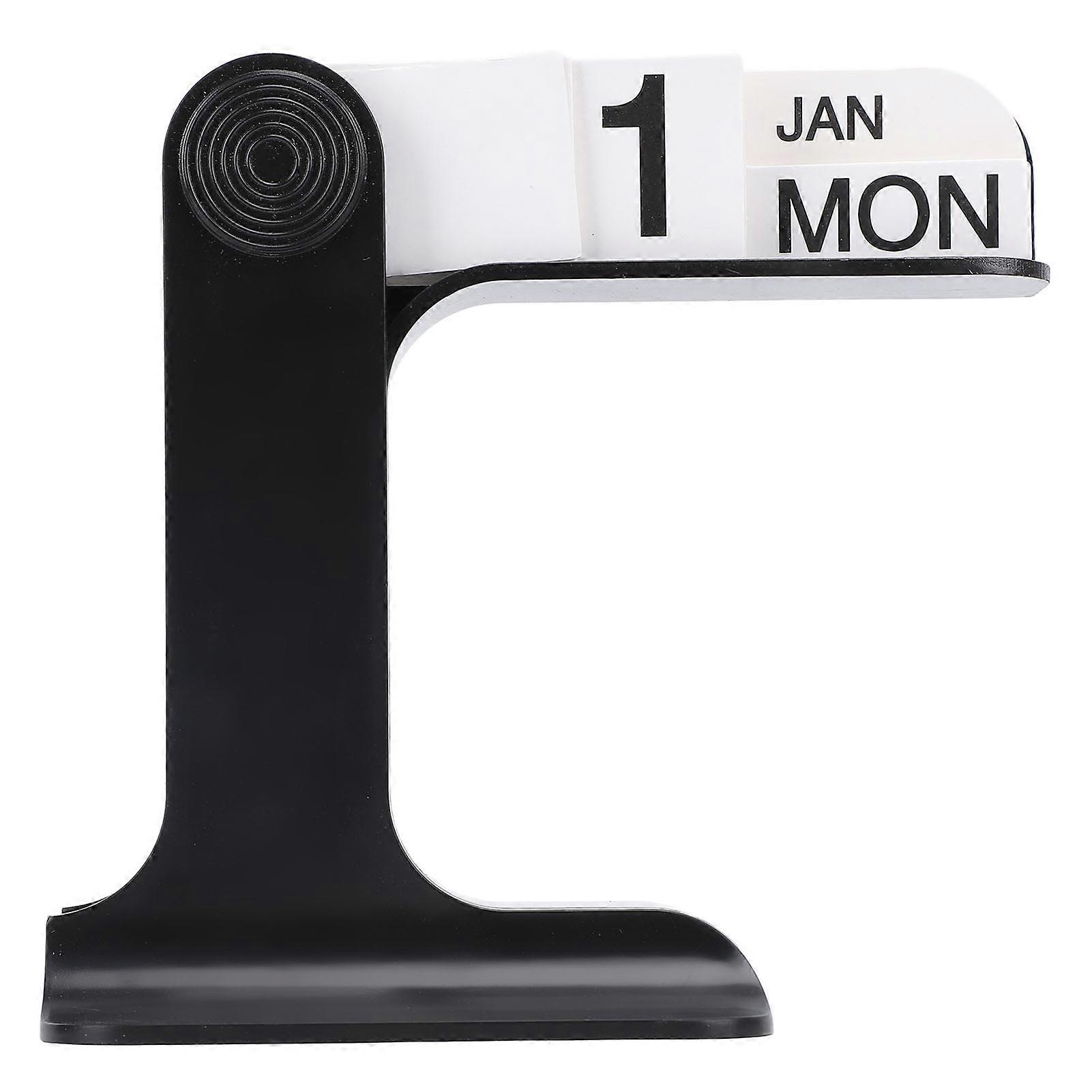 Perpetual Flip Calendar for Desk, Stress Relief Decoration, Month, Date and Day, Black