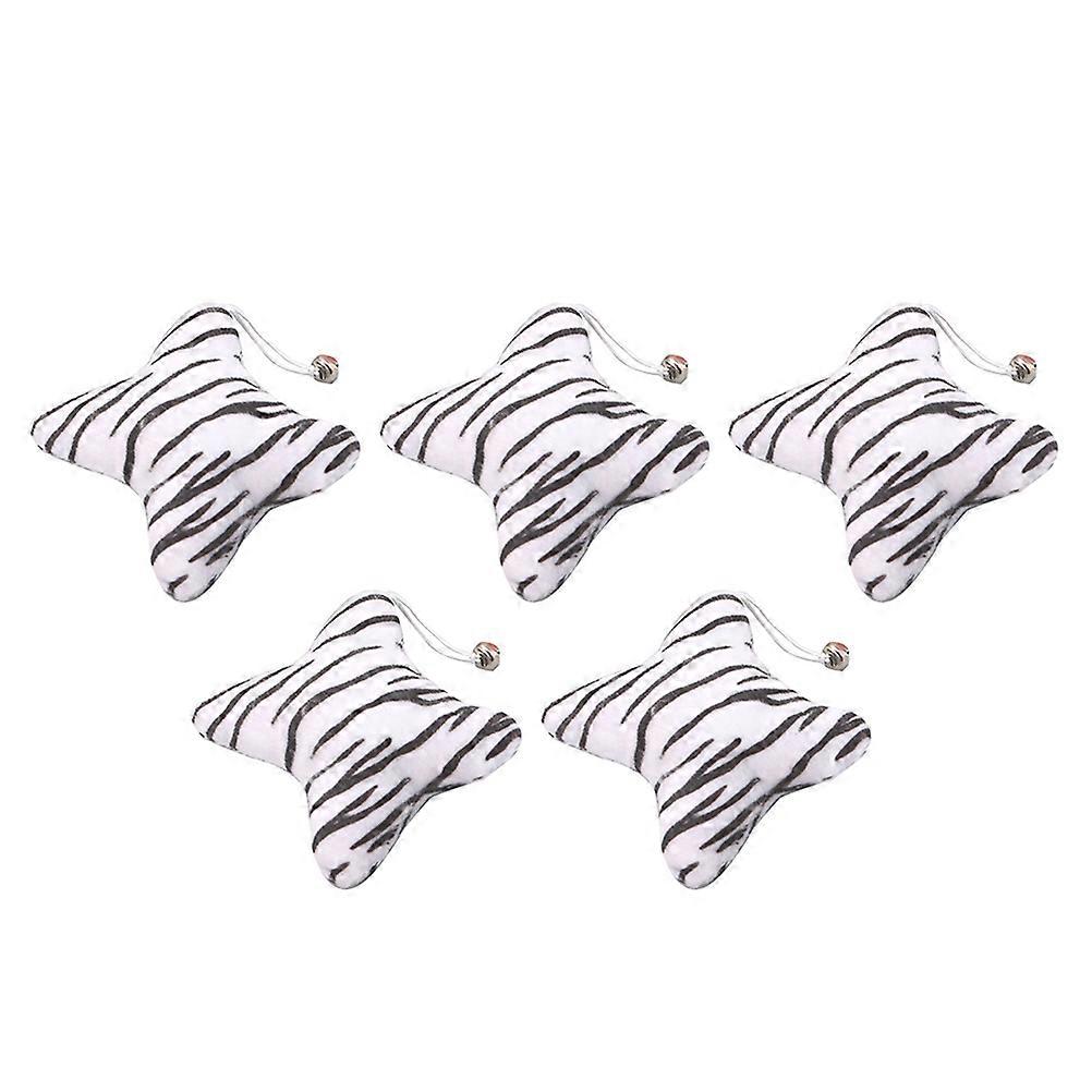 5pcs Cat Catnip Sachet Playing Toy Funny Plush Pillow Toys Pet Bite Chew Doll (Zebra-stripe )