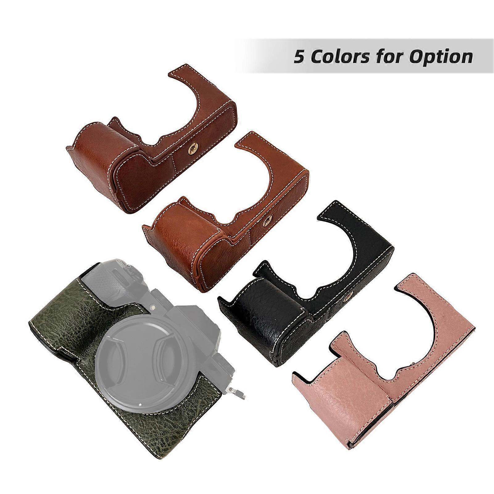 Retro Style Synthetic Leather Camera Case with Strap for XS20 Black