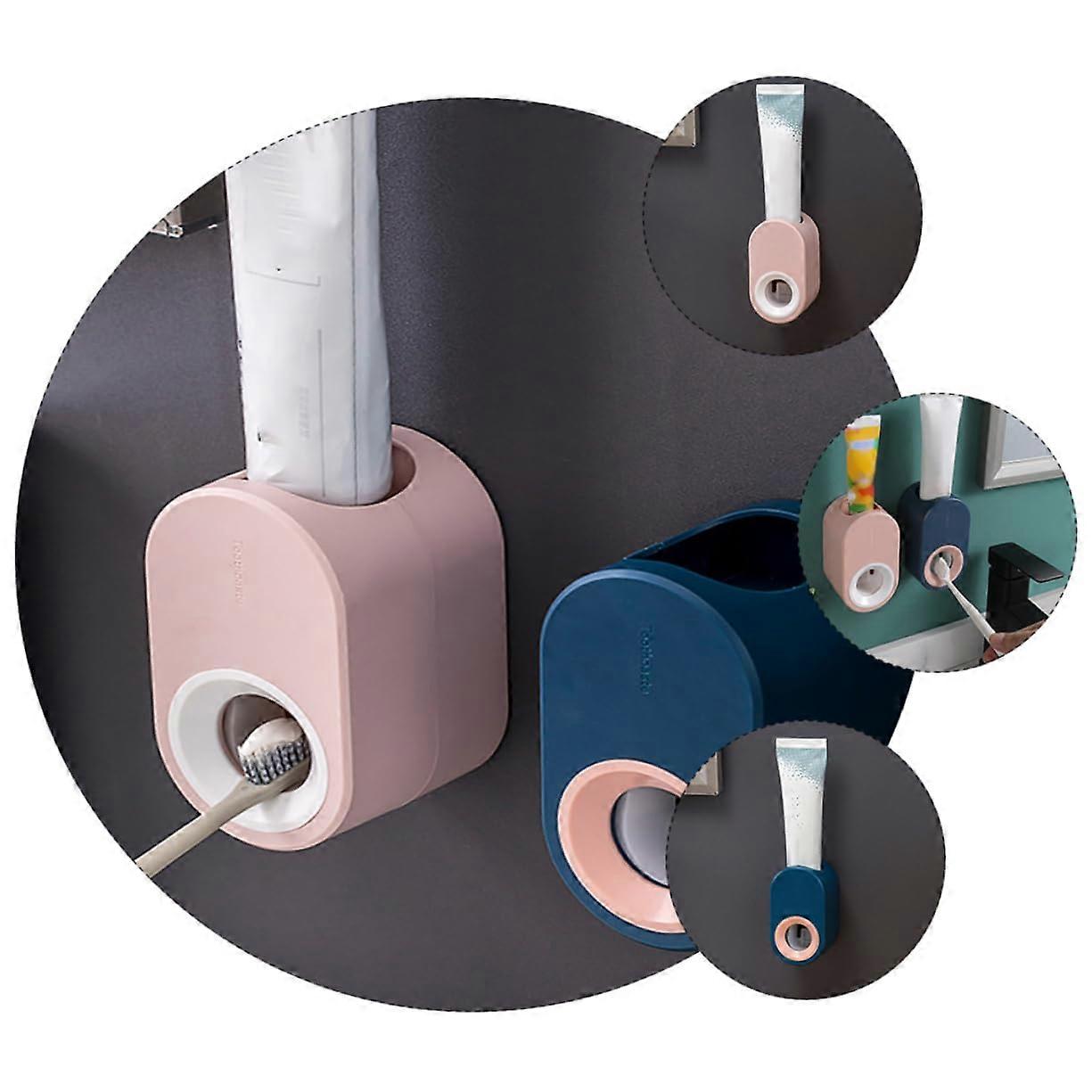 Automatic Toothpaste Dispenser - 2-Pack Wall-Mounted Toothpaste Squeezer for Kids, Electric Toothpaste Holder, Bathroom Accessory