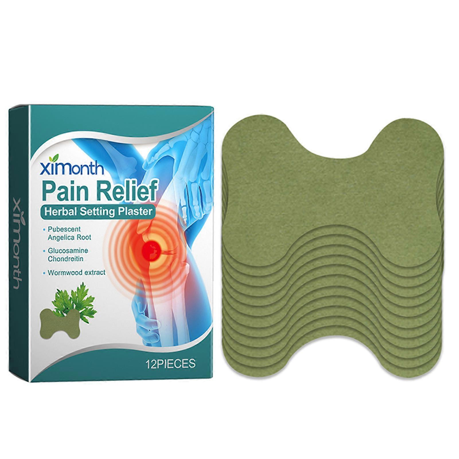 12pcs/Box Wormwood Herbal Knee Pain Relief Patches, Warming Herbal Cervical Plaster Wormwood Heat Patches Relief Shoulder Back Pain