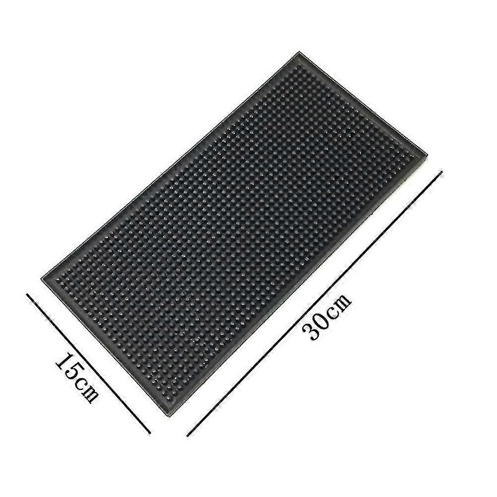 Non-Slip Rubber Bar Mat with Drip Tray & Drink Rail for Pub Counter Service Protection