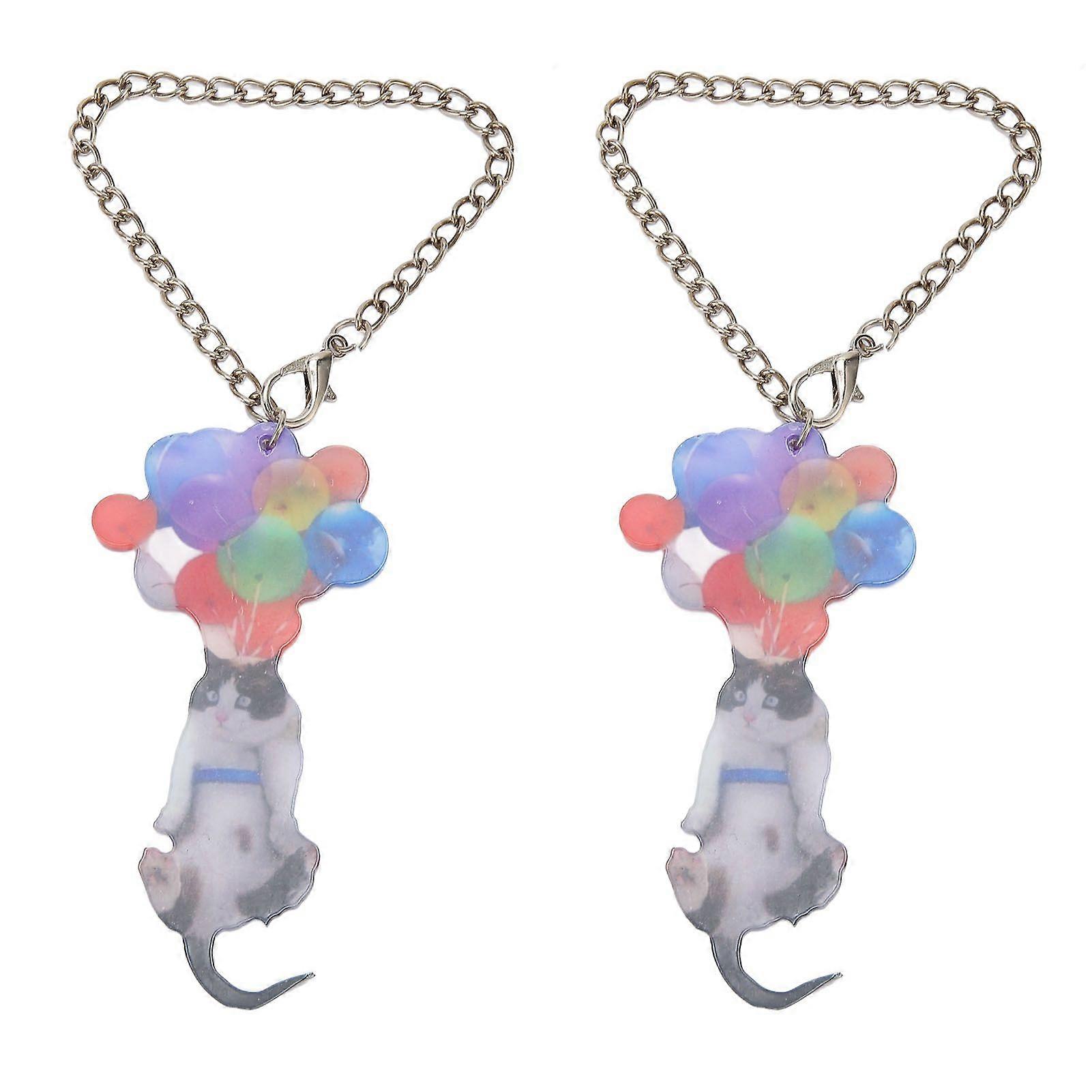 2025 أحدث طراز 2 قطعة القط بالون معلق ديكور قلادة لطيف سيارة قط حية