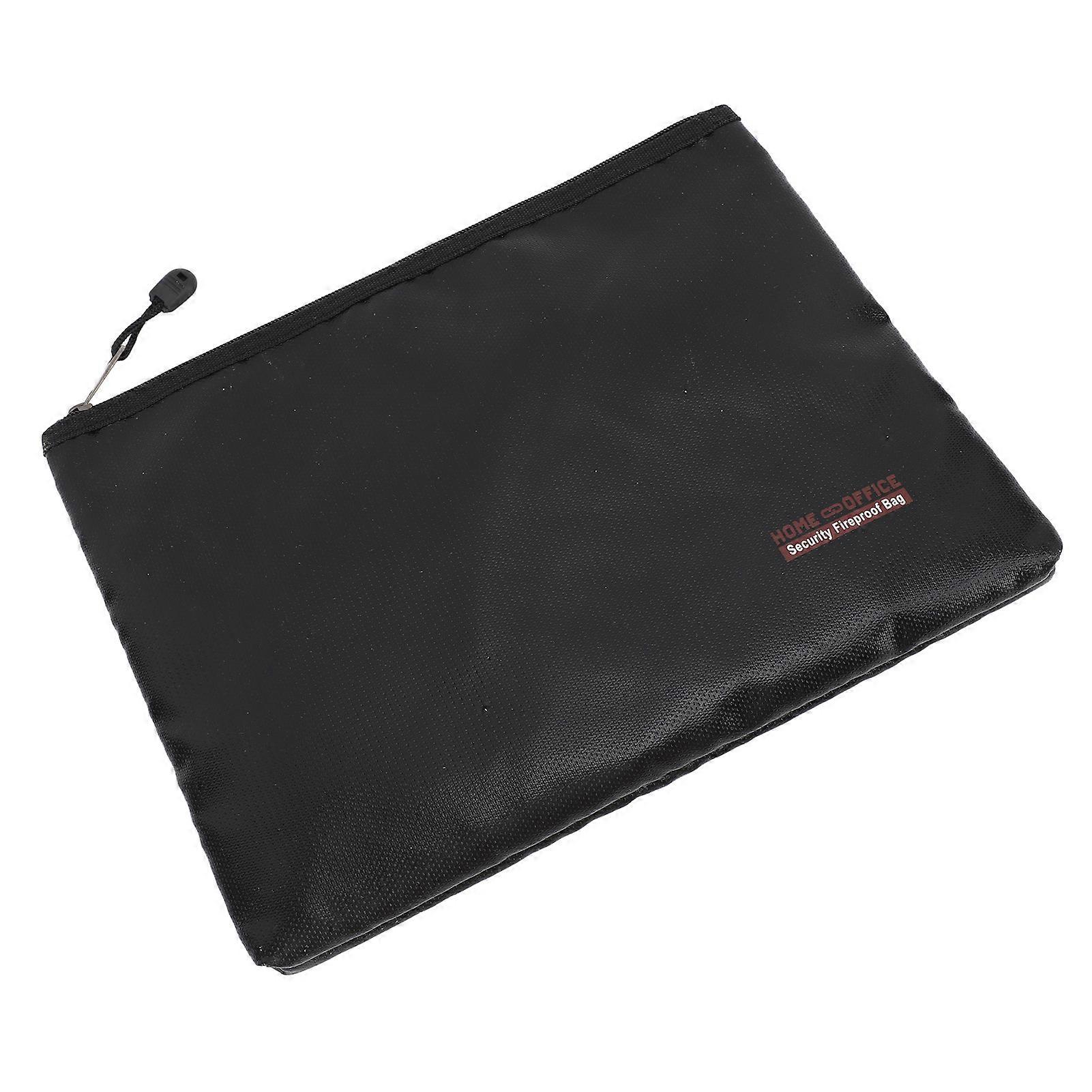 Fireproof Document Bag 800℃ Heat Insulated Fire Safe Storage Pouch Zipper Closure for A4 File Bag Cash Tablet 