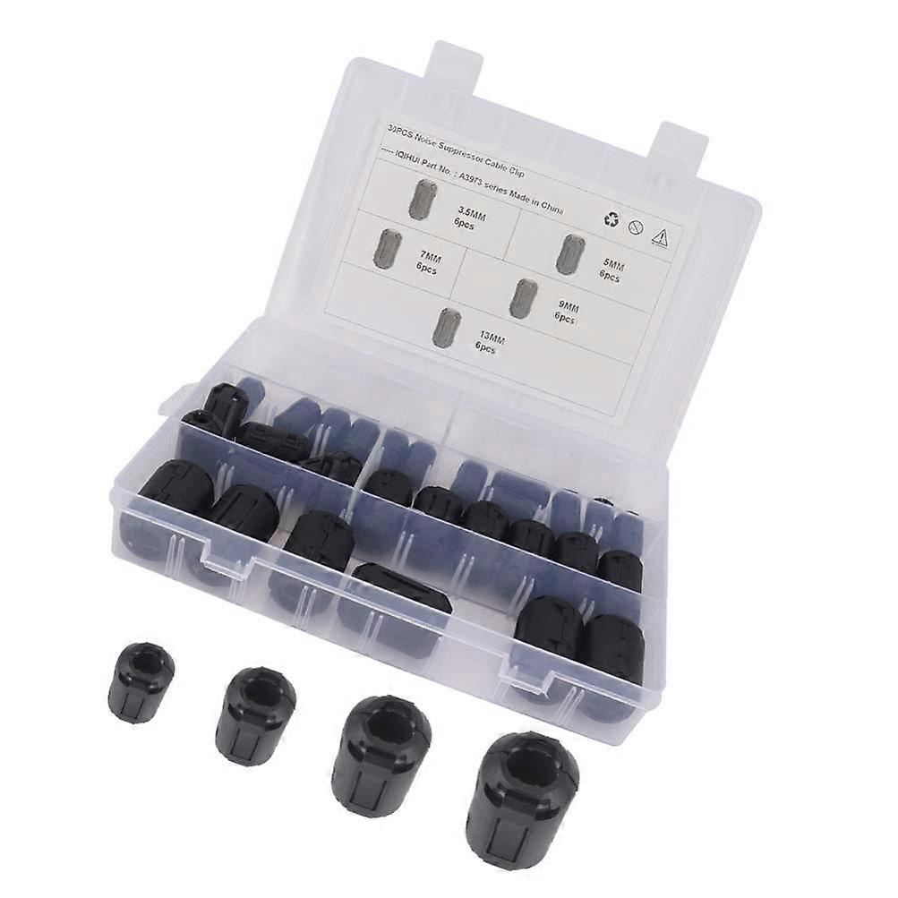 Anti-interference Degaussing Ring Noise Filter 30 Pcs Ferrite Core Cord Ring Filters Removable Ferrite Core Home Use