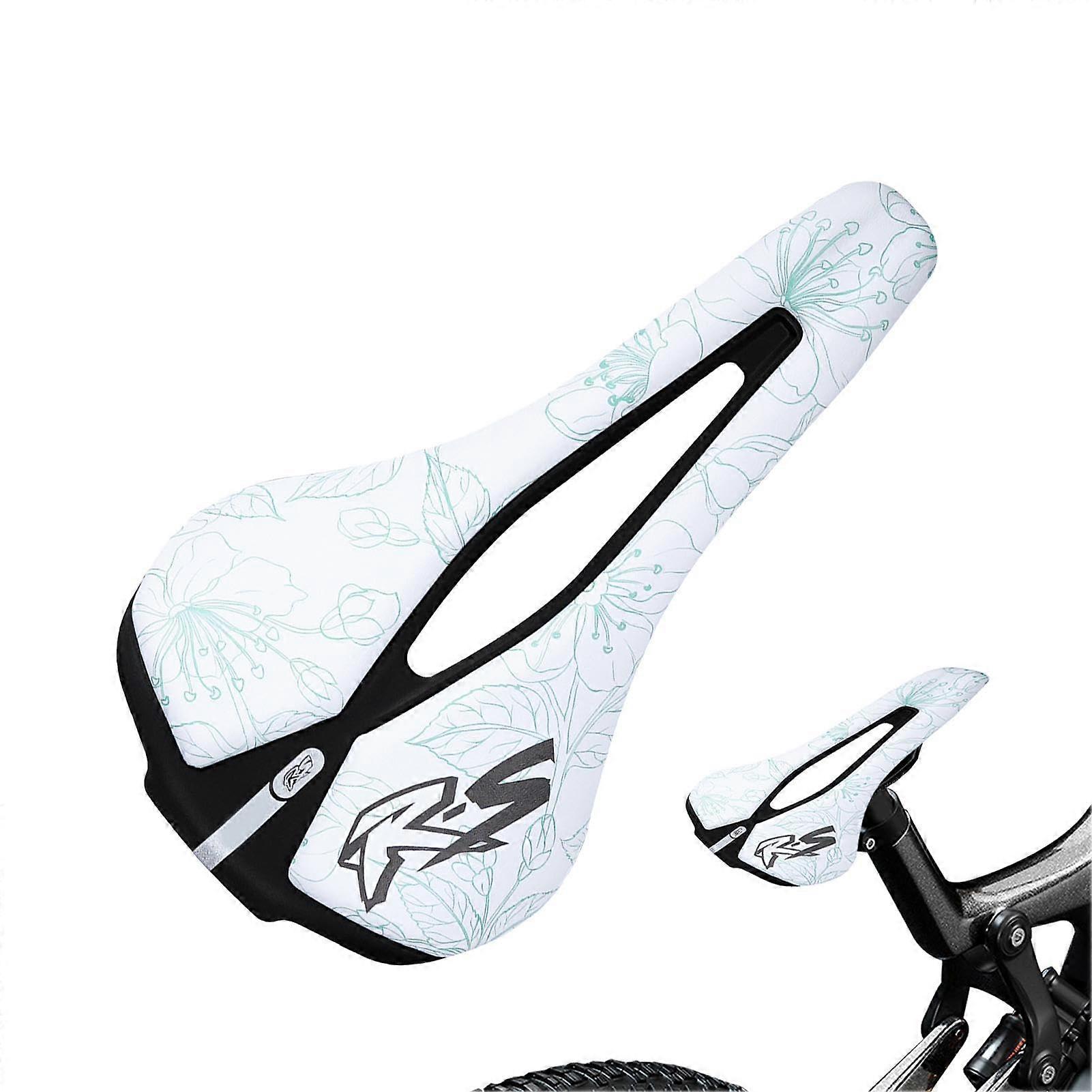 Bicycle Seat Hollow Saddle for Mountain Biking, Lightweight Graffiti Art Cycling Saddle with Reflective Tail, Comfortable Design