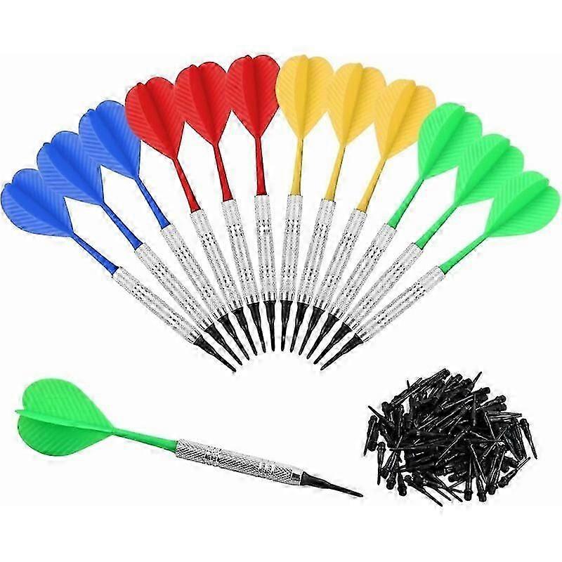 14g Plastic Tip Dart, 12 Darts With 100 Tips For Electronic Dartboard, Professional Plastic Tip Dart, Soft Tip Dart Set For Home
