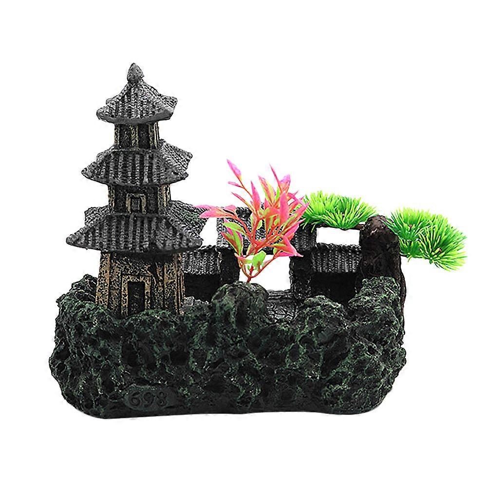 Aquarium Accessories Resin Craft Grey 17x17cm Fish Shrimp Shelter Aquarium Setting 1Pc