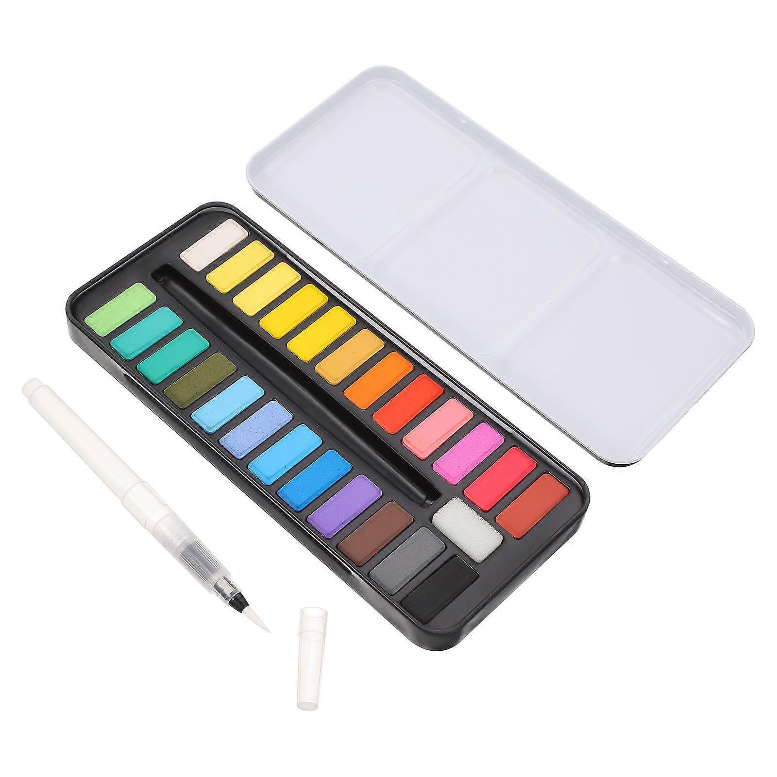 Watercolor Paint Kit Solid Practical For Artists Travel 21.5X9.5cm Quick Set