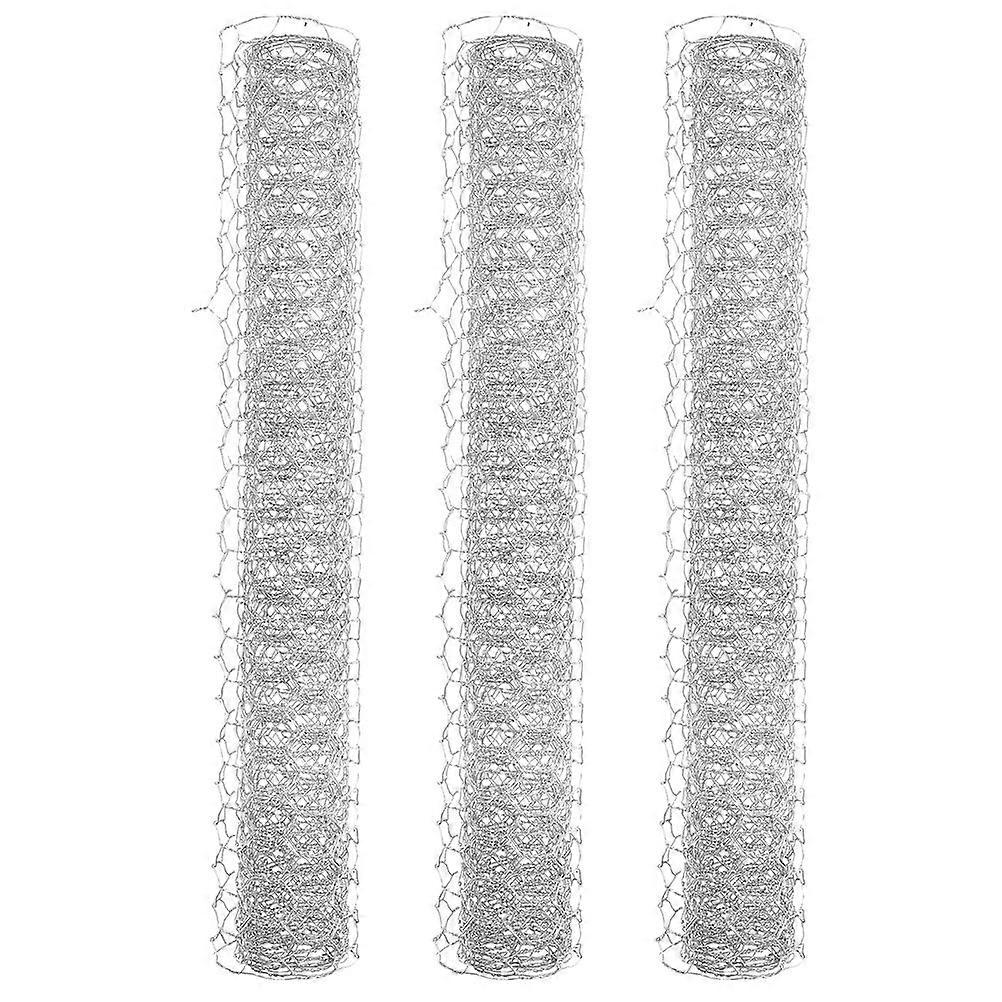 Chicken Wire Hexagonal Wire Net for DIY 3 Sheets Lightweight Silver Mesh