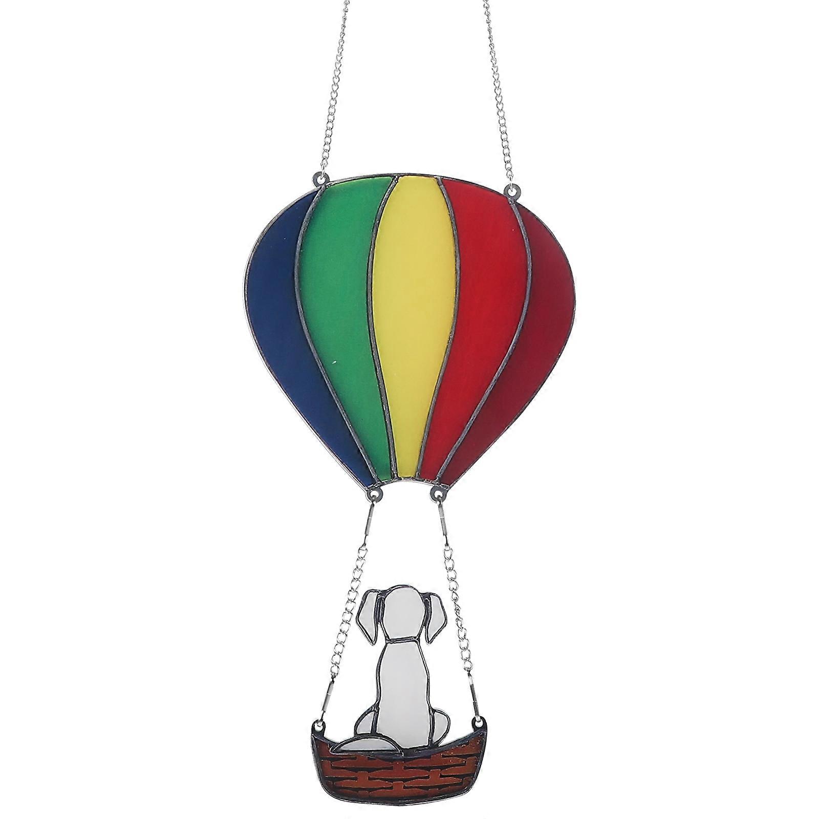 Garden Hanging Decorations Hot Air Balloon Hanging Ornament Acrylic Suncatcher Window Garden Decoration Hand-Polished 1Set