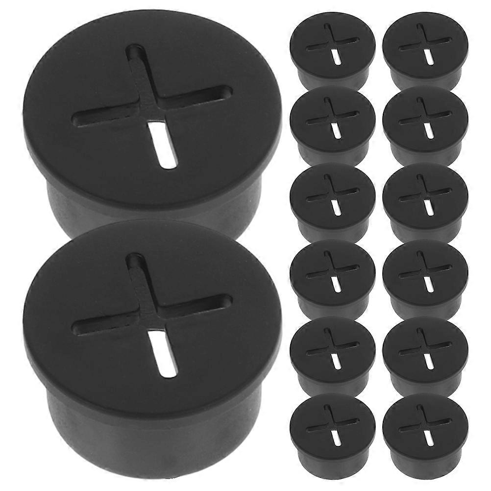 20Pcs Black Rubber Desk Hole Cover for Cable Wire Organization
