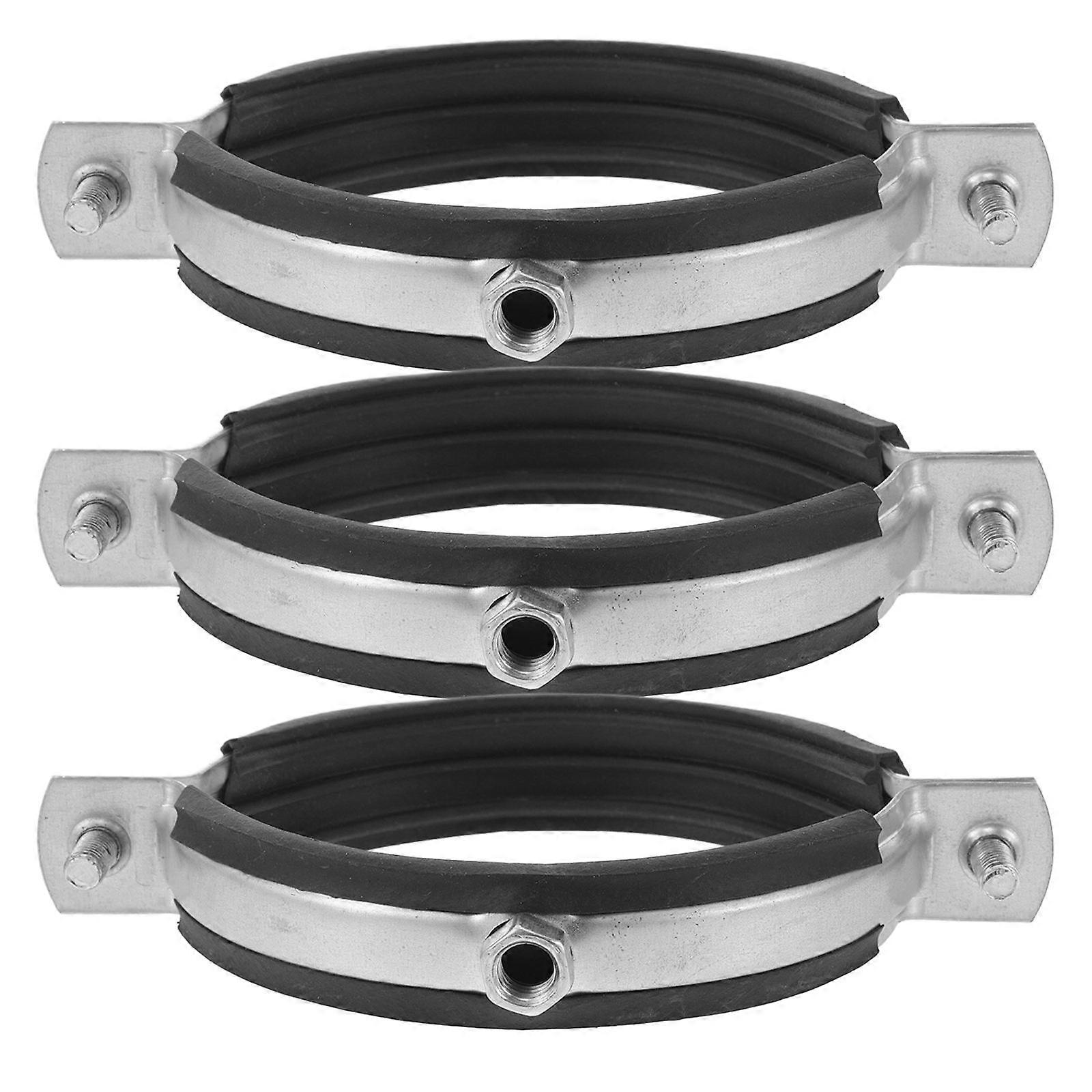 Wall Mount Ceiling Pipe Support Heavy Duty Split Ring Pipes Hanger Metal Carbon Steel Adjustable Bracket 90mm 3Pcs