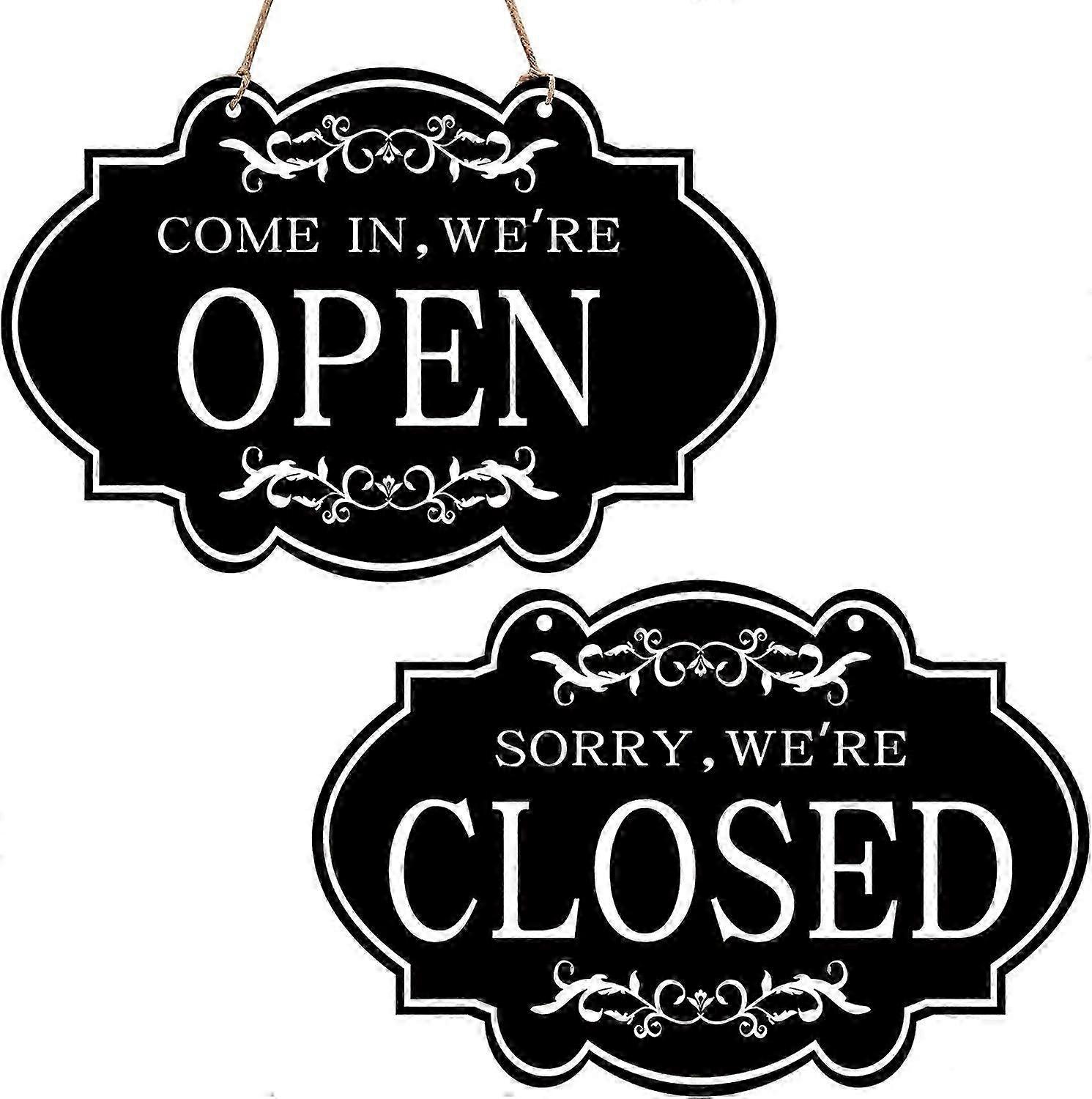 "Open Closed Sign (30 x 20 cm), Double Sided Reversible Come In We're Open and Sorry We're Closed Sh
