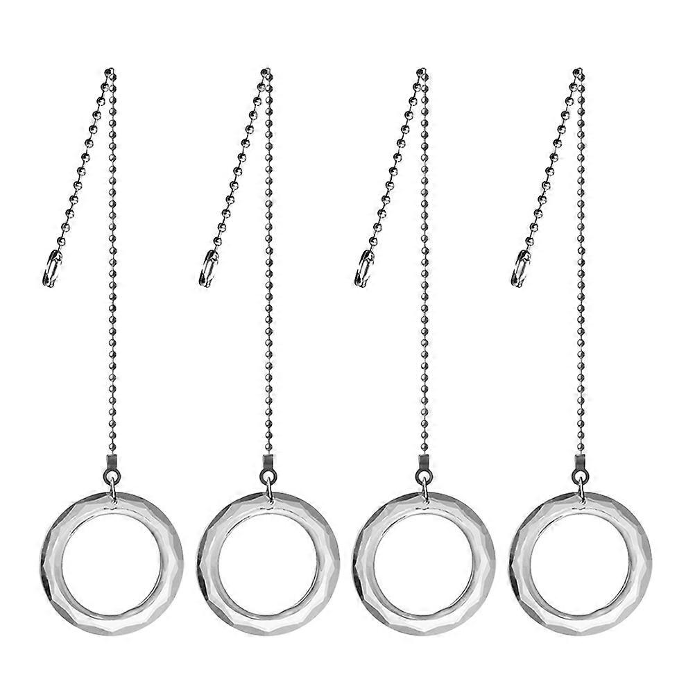 Light Pull Chain Extension Ceiling Fan Pull Pendant Iron Crystal Dining Area 4Pcs