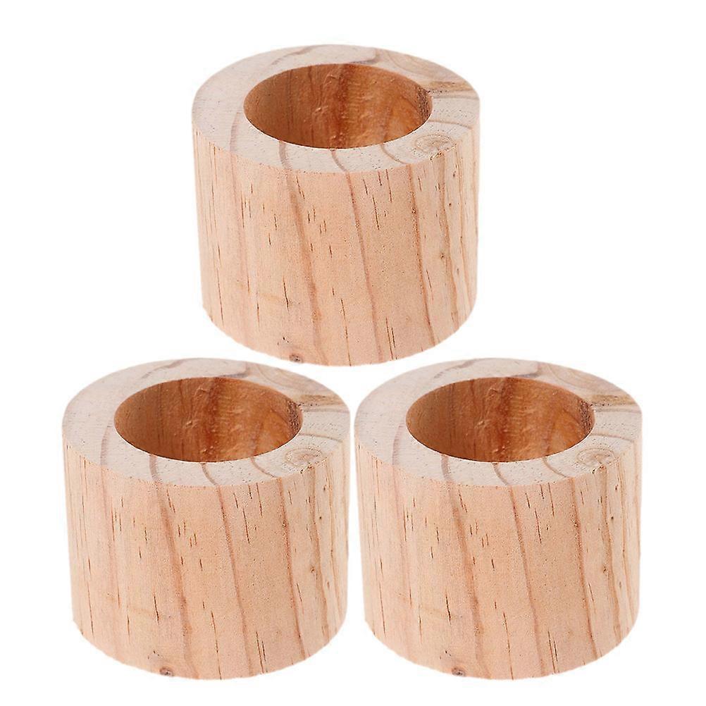 Rustic Style Wooden Flower Pot Multi Functional Planting Container Khaki 3Pack