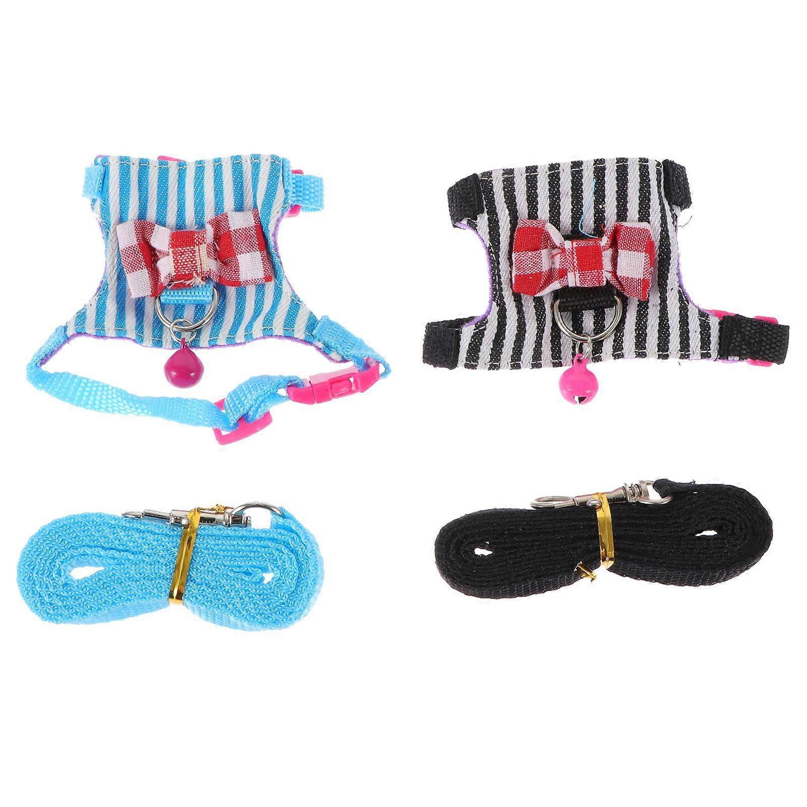 2 Sets of Decorative Hamster Harness Portable Hamster Leash Comfortable Rat Leash