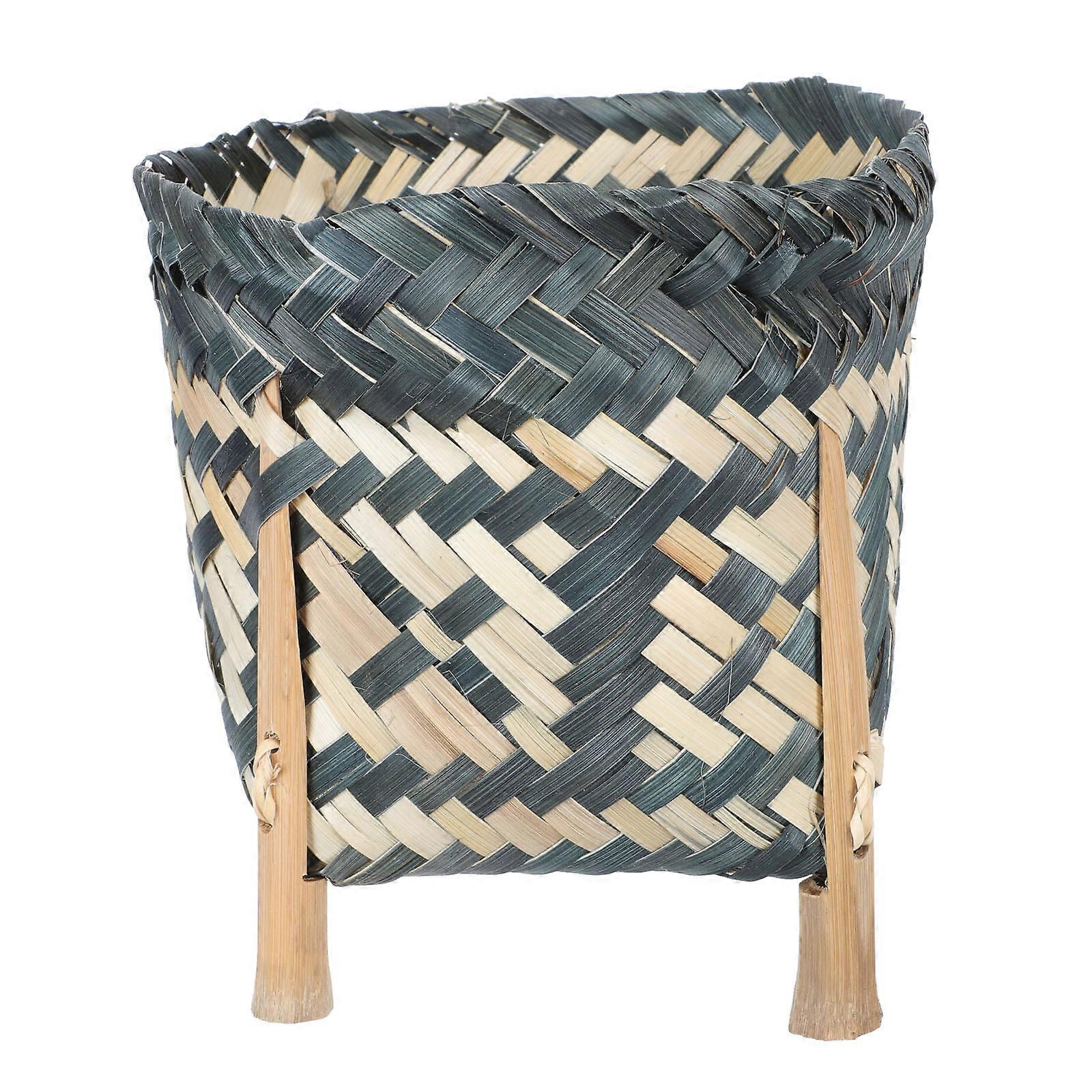 Flower Baskets Bamboo Woven Flower Container Assorted Color 17x17cm Square Nordic Style Home Decoration 1Pack