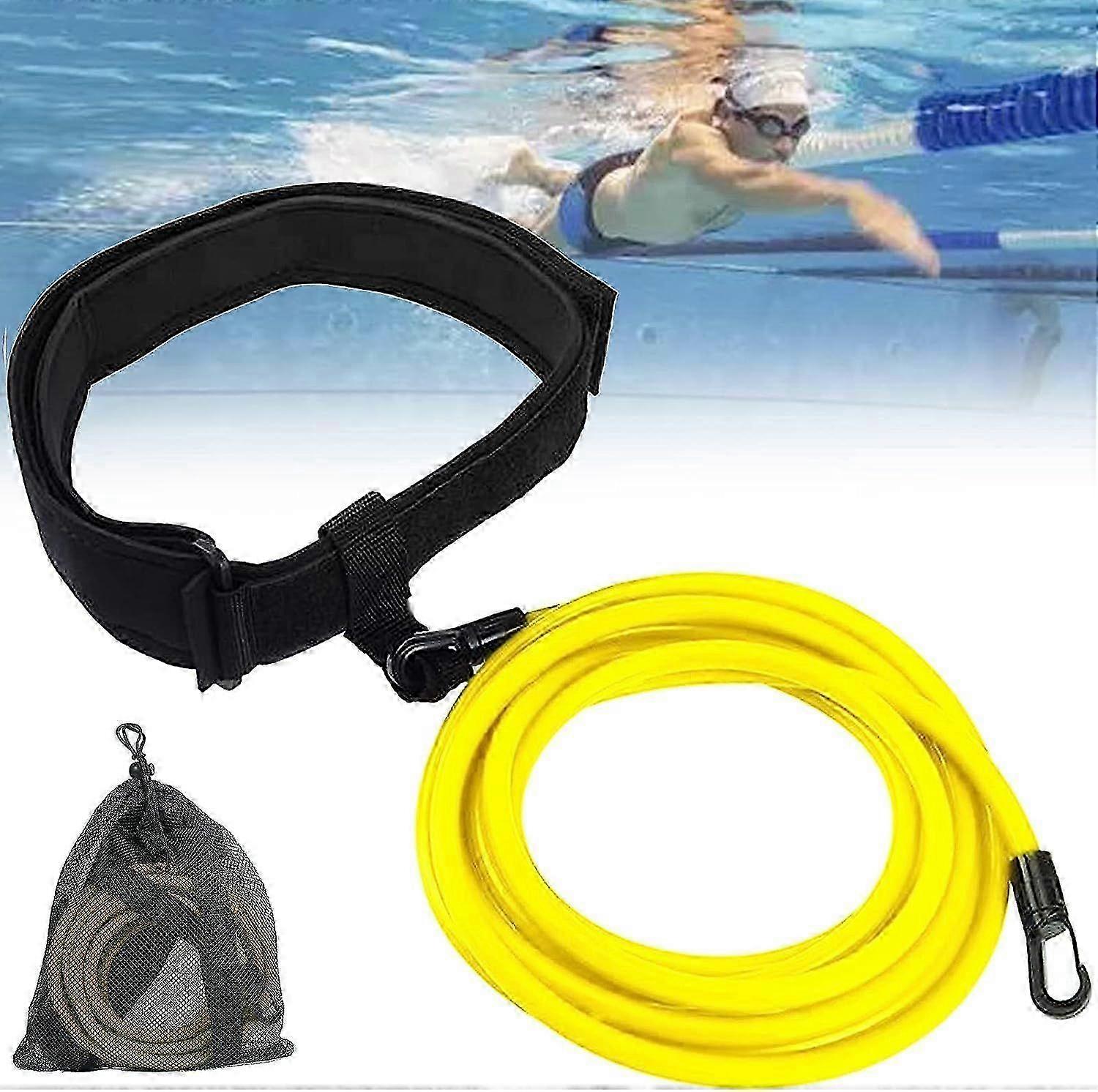 3m/ 4m Pool Swim Training Leash Durable Elastic Swim Training Belt Swim Resistance Tether Pool Swimming Elastic Rope Resistance Band for Poos Edition 