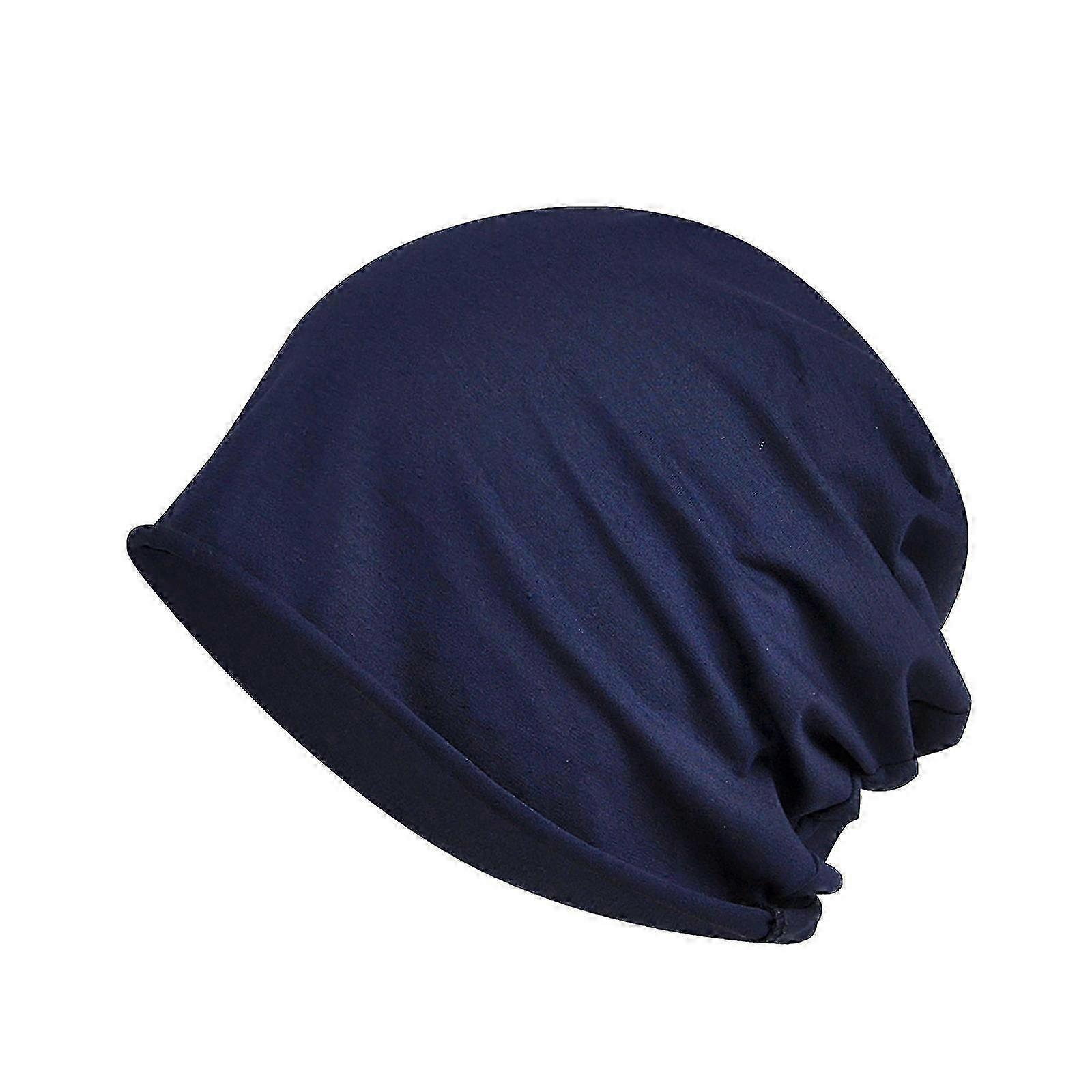 Women's Solid Color Elastic Single Layer Hooded Night Cap for Sleeping Head Guard
