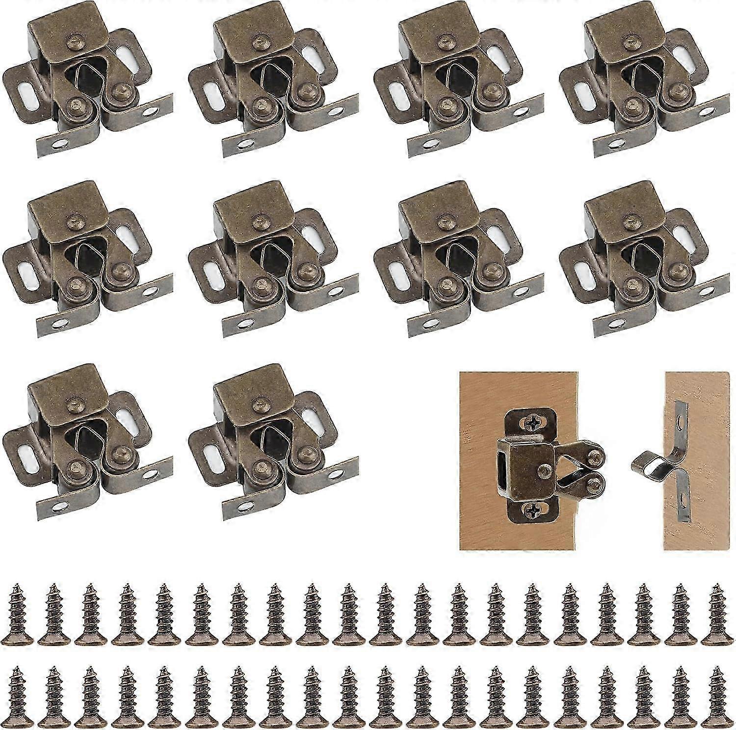 10Pcs Bronze Door Catches Zinc Plated