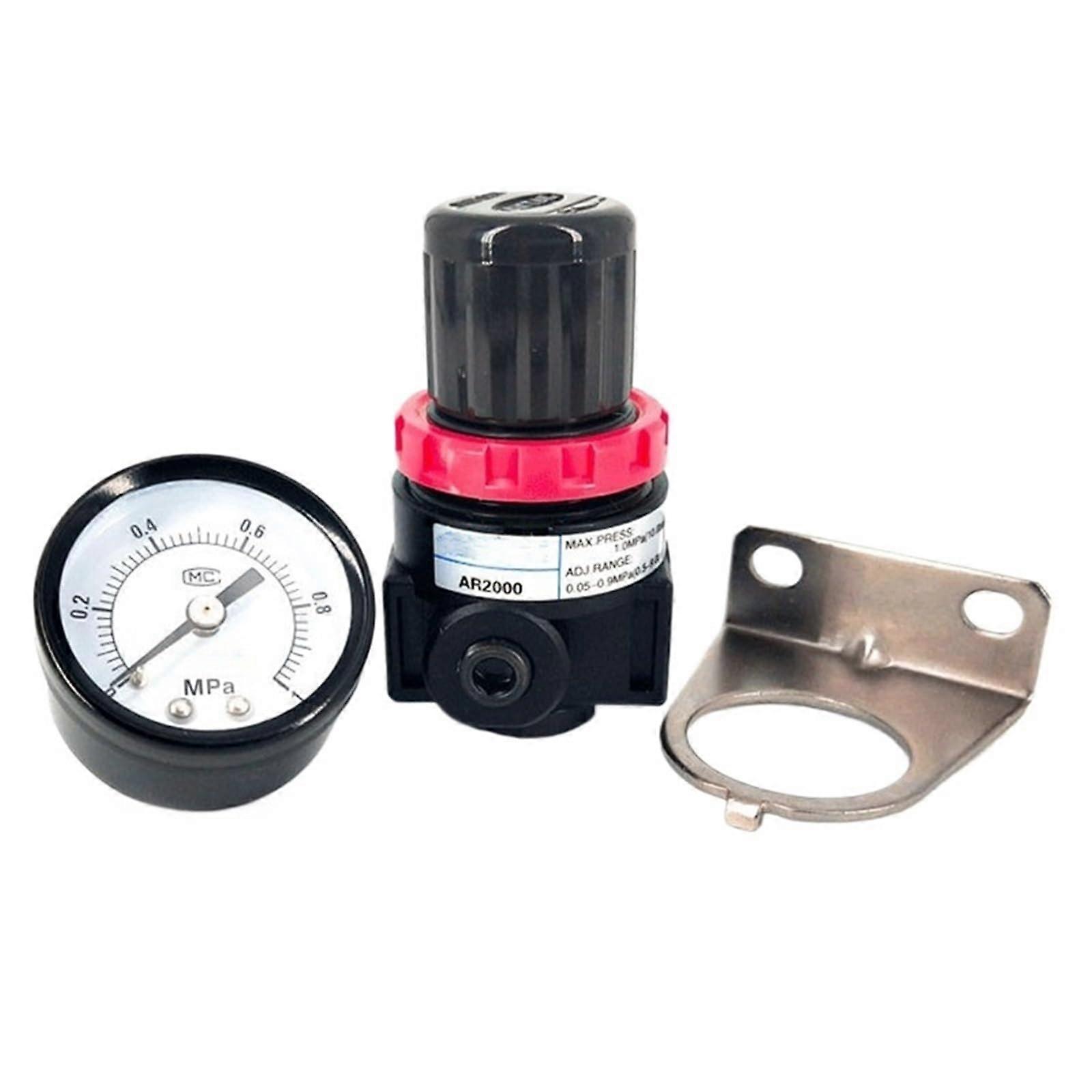 AR2000 02 G1/4'' Mini Air Pressure Regulator Brass 8mm Relief Control Compressor Valve Units